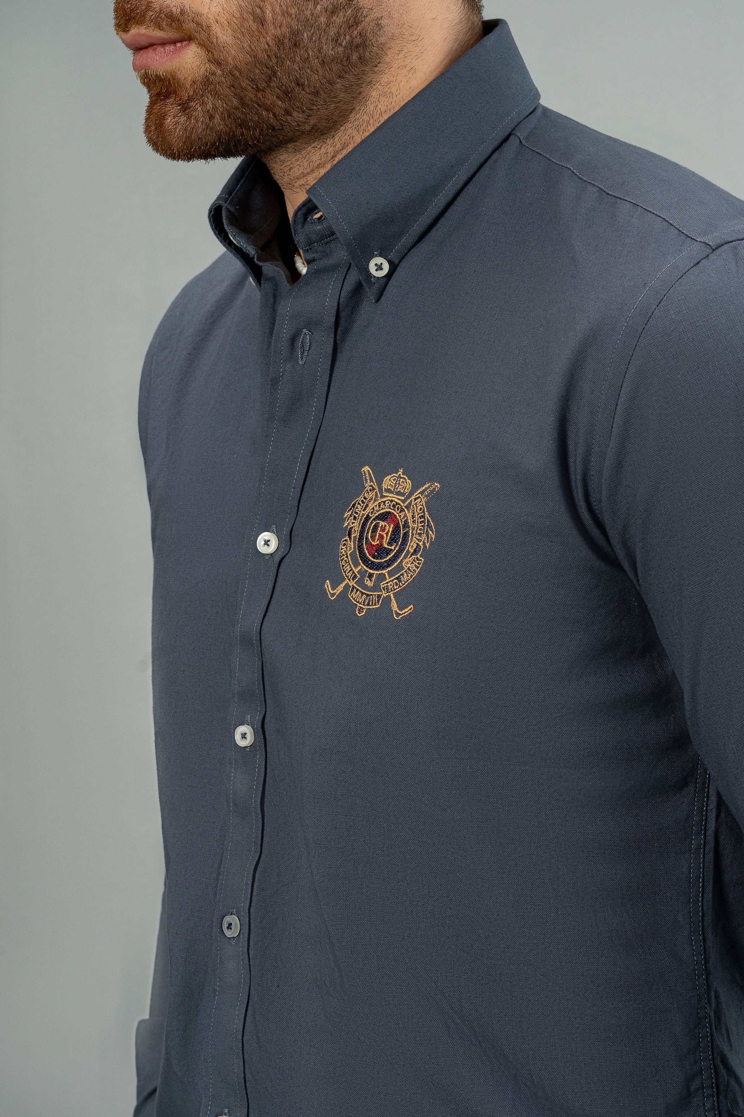 SEMI CASUAL SHIRT GREY at Charcoal Clothing