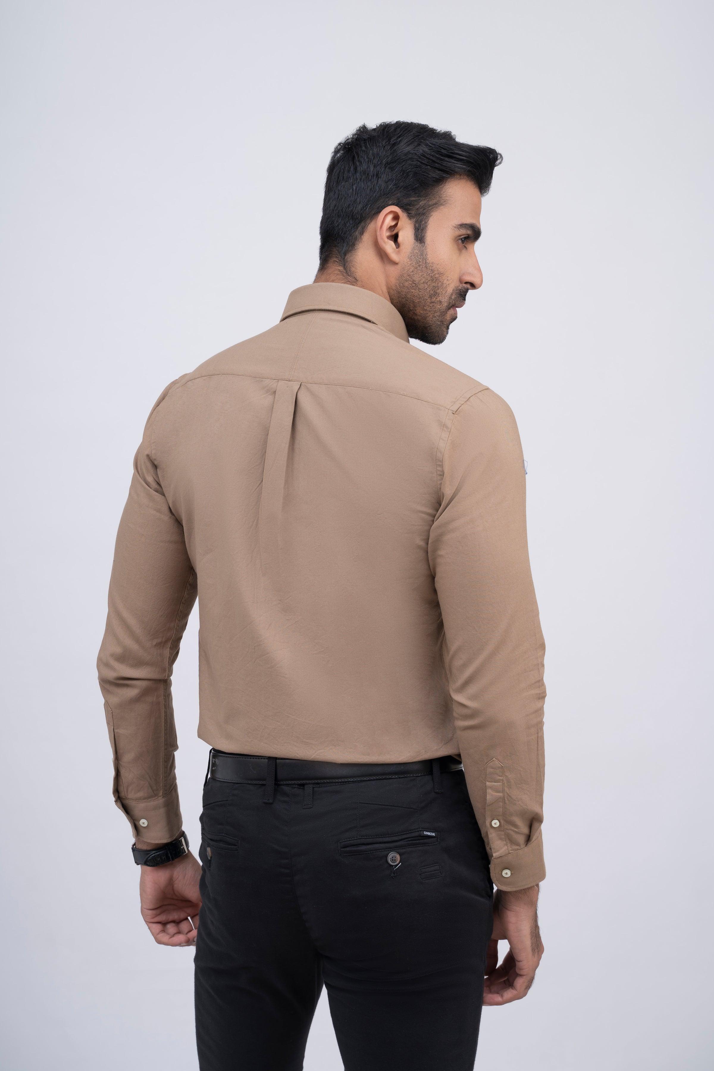 SEMI CASUAL SHIRT KHAKI at Charcoal Clothing