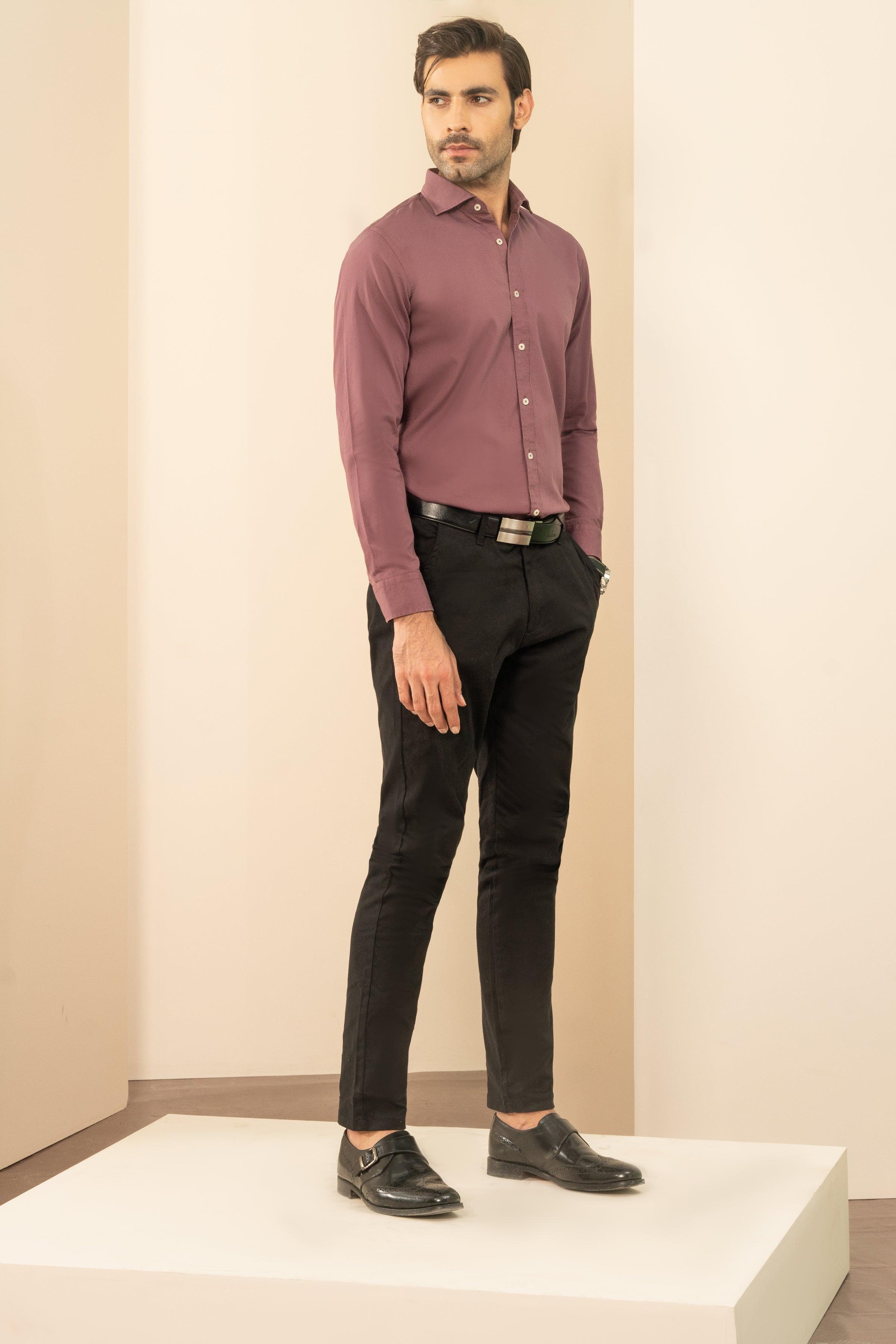 SEMI CASUAL SHIRT LIGHT PLUM at Charcoal Clothing
