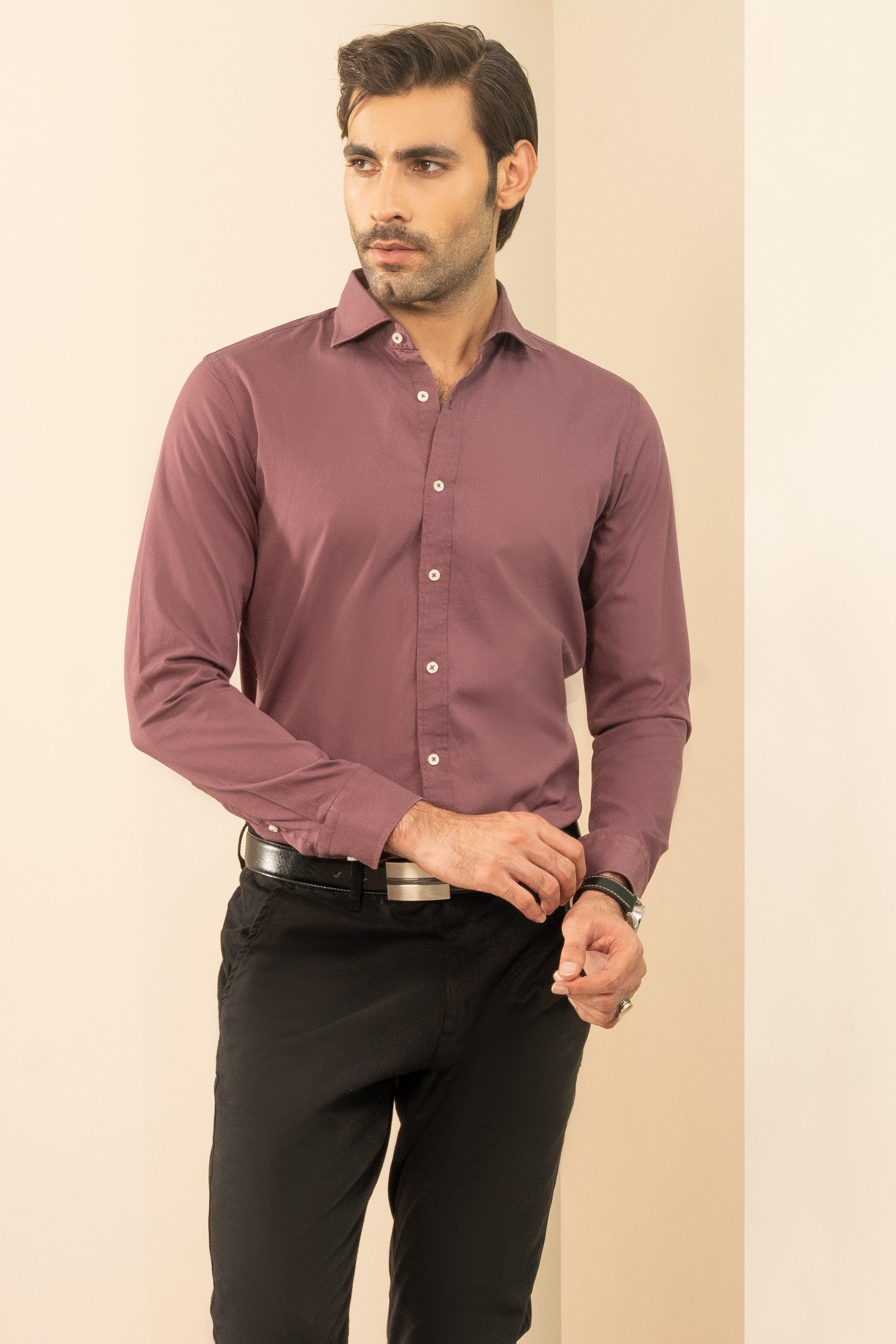 SEMI CASUAL SHIRT LIGHT PLUM at Charcoal Clothing
