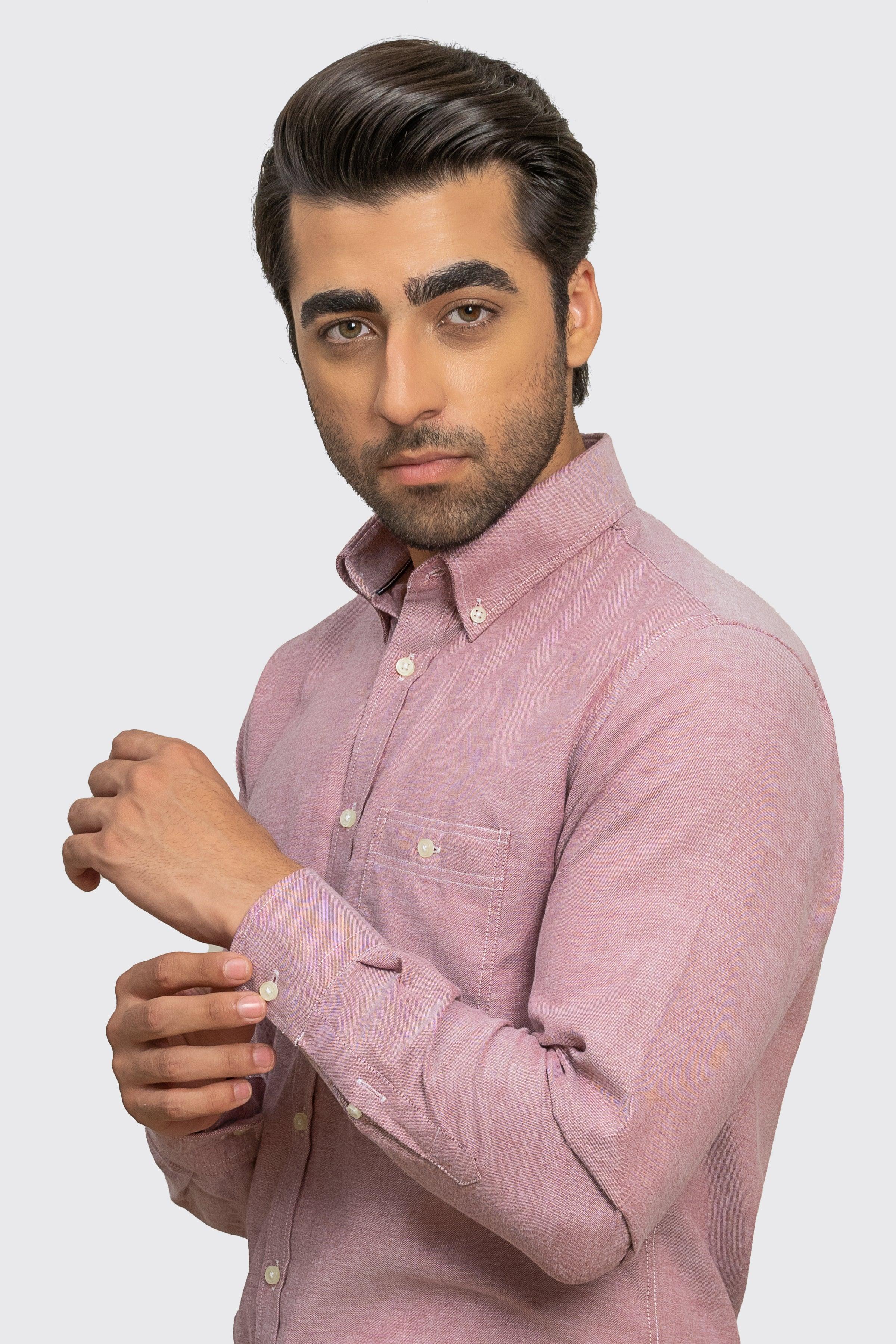 SEMI CASUAL SHIRT MAROON at Charcoal Clothing