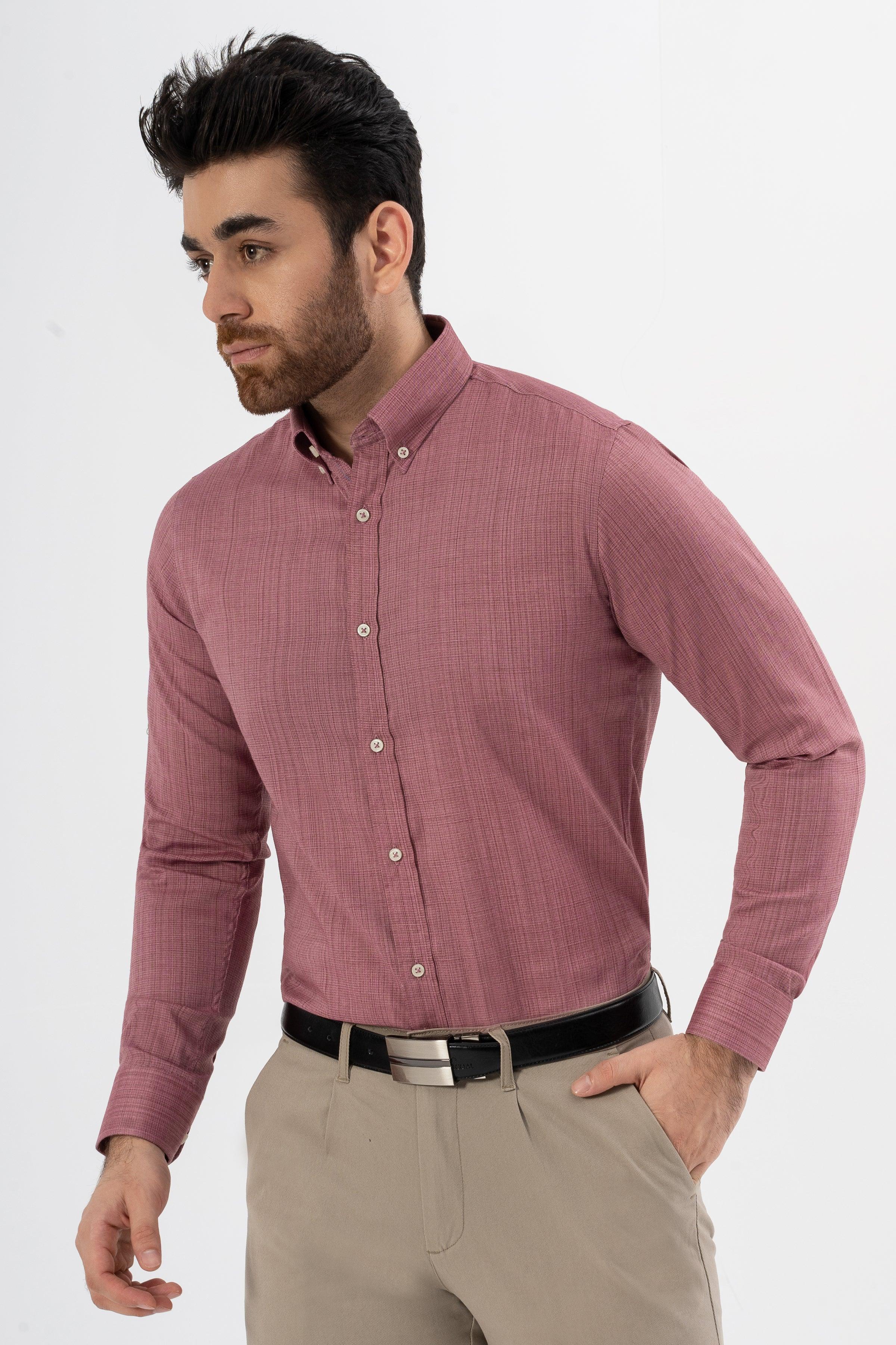 SEMI CASUAL SHIRT MAROON at Charcoal Clothing