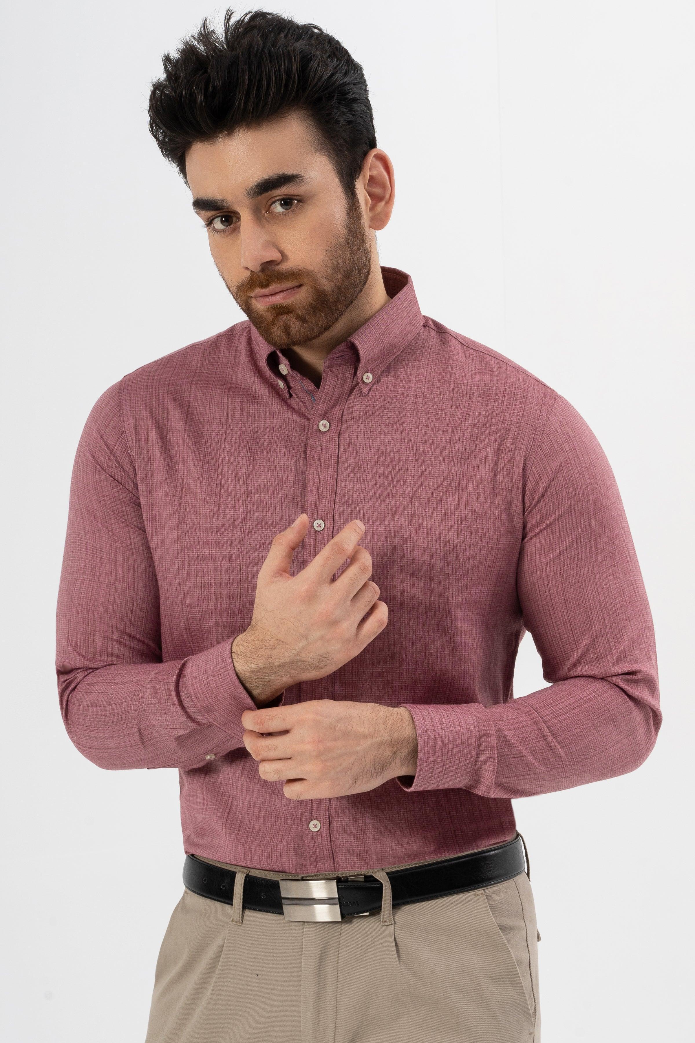 SEMI CASUAL SHIRT MAROON at Charcoal Clothing