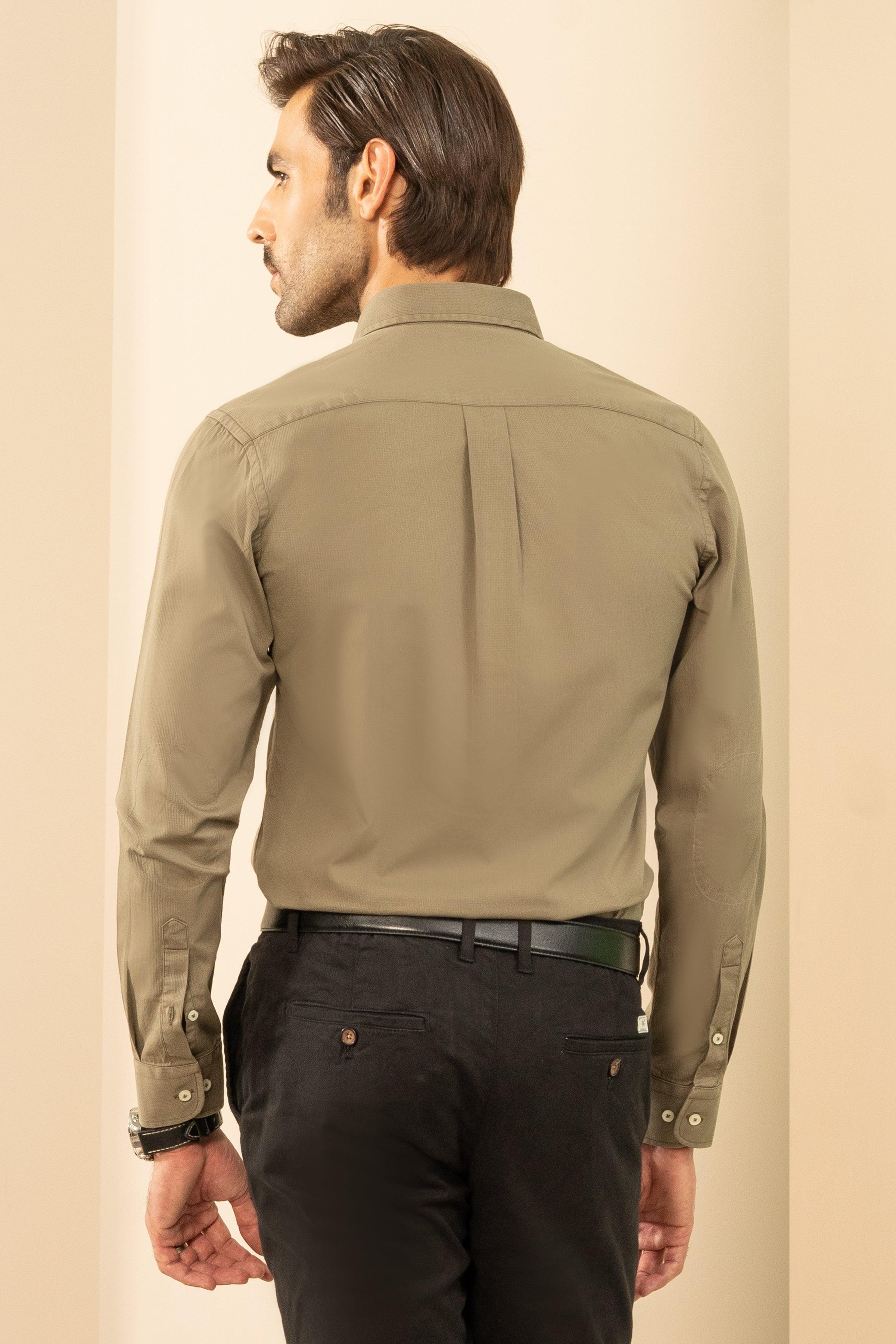 SEMI CASUAL SHIRT OLIVE GREEN at Charcoal Clothing