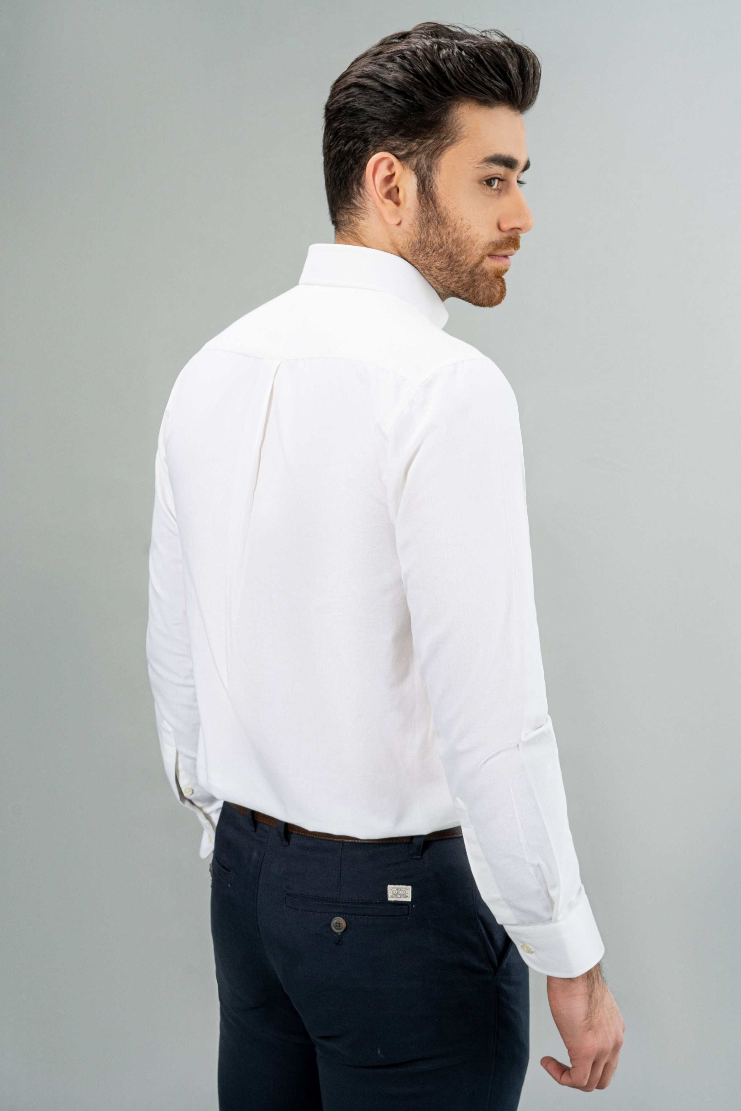 SEMI CASUAL SHIRT WHITE at Charcoal Clothing