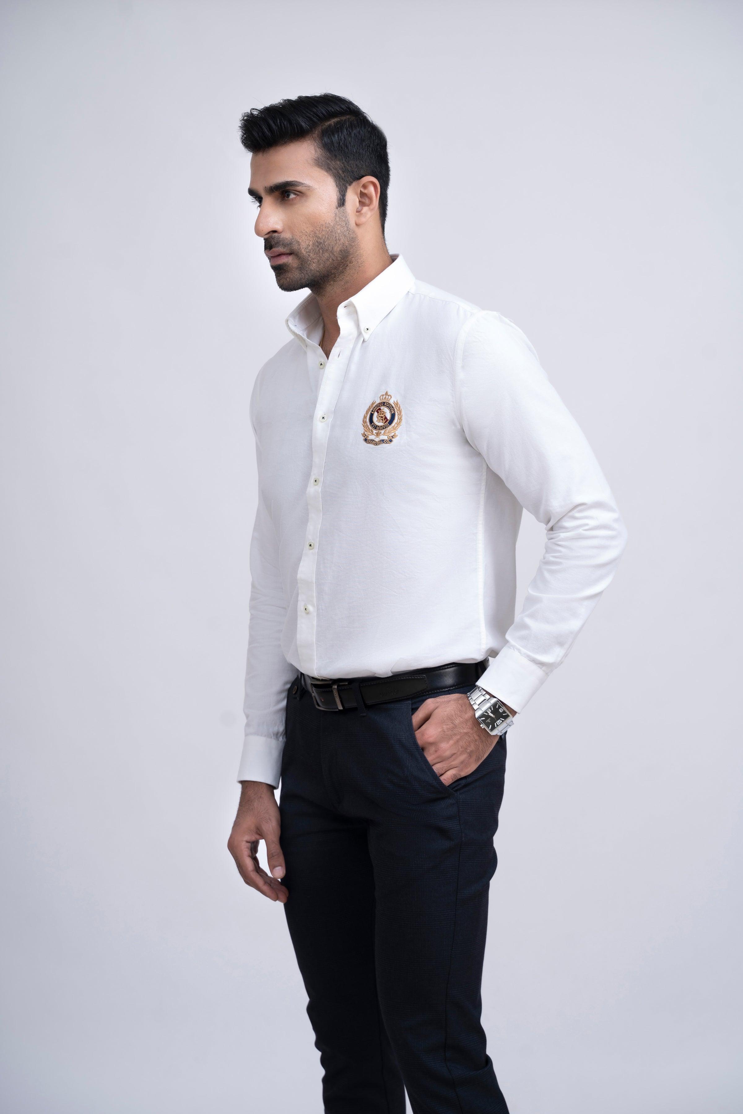SEMI CASUAL SHIRT WHITE at Charcoal Clothing