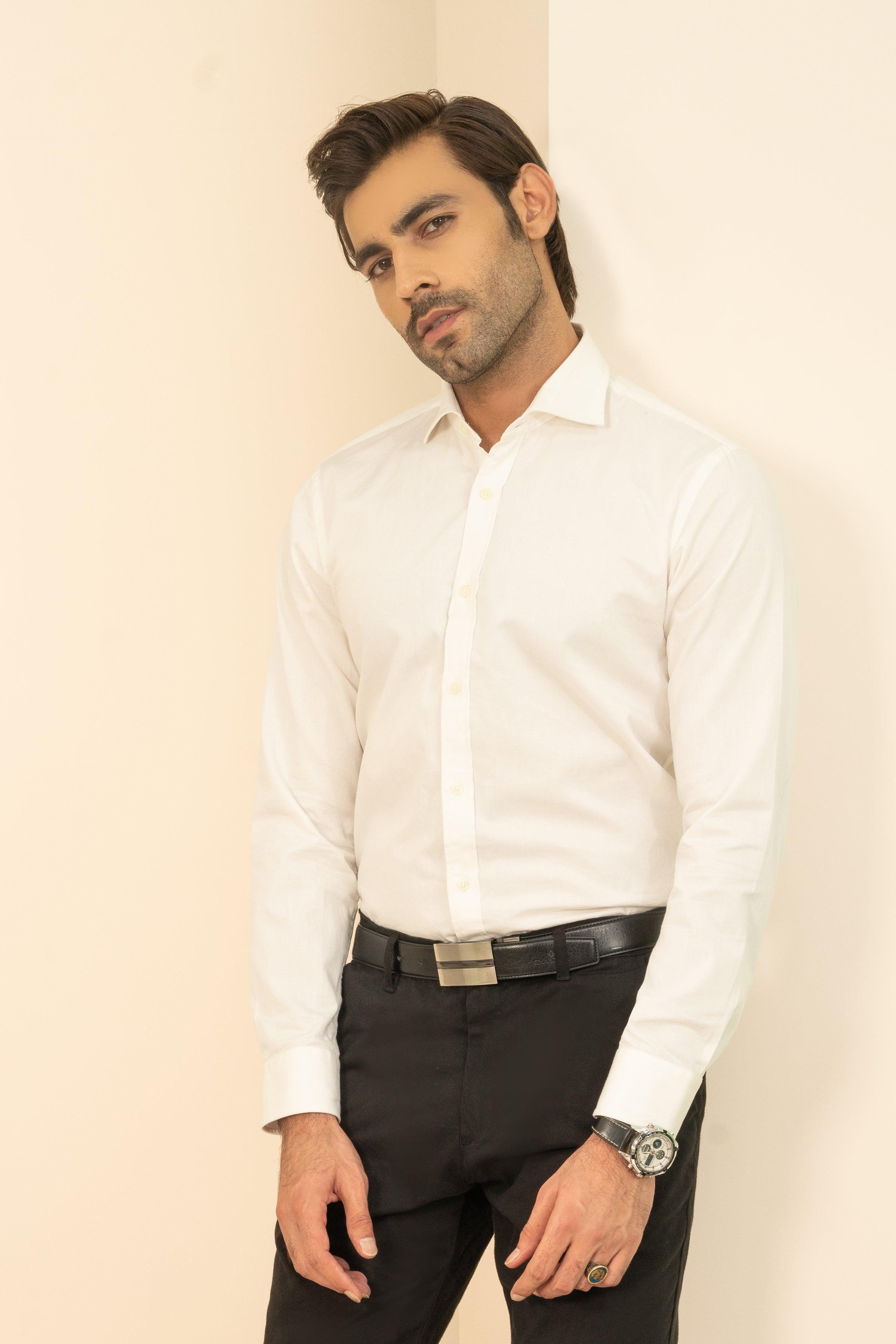 SEMI CASUAL SHIRT WHITE at Charcoal Clothing