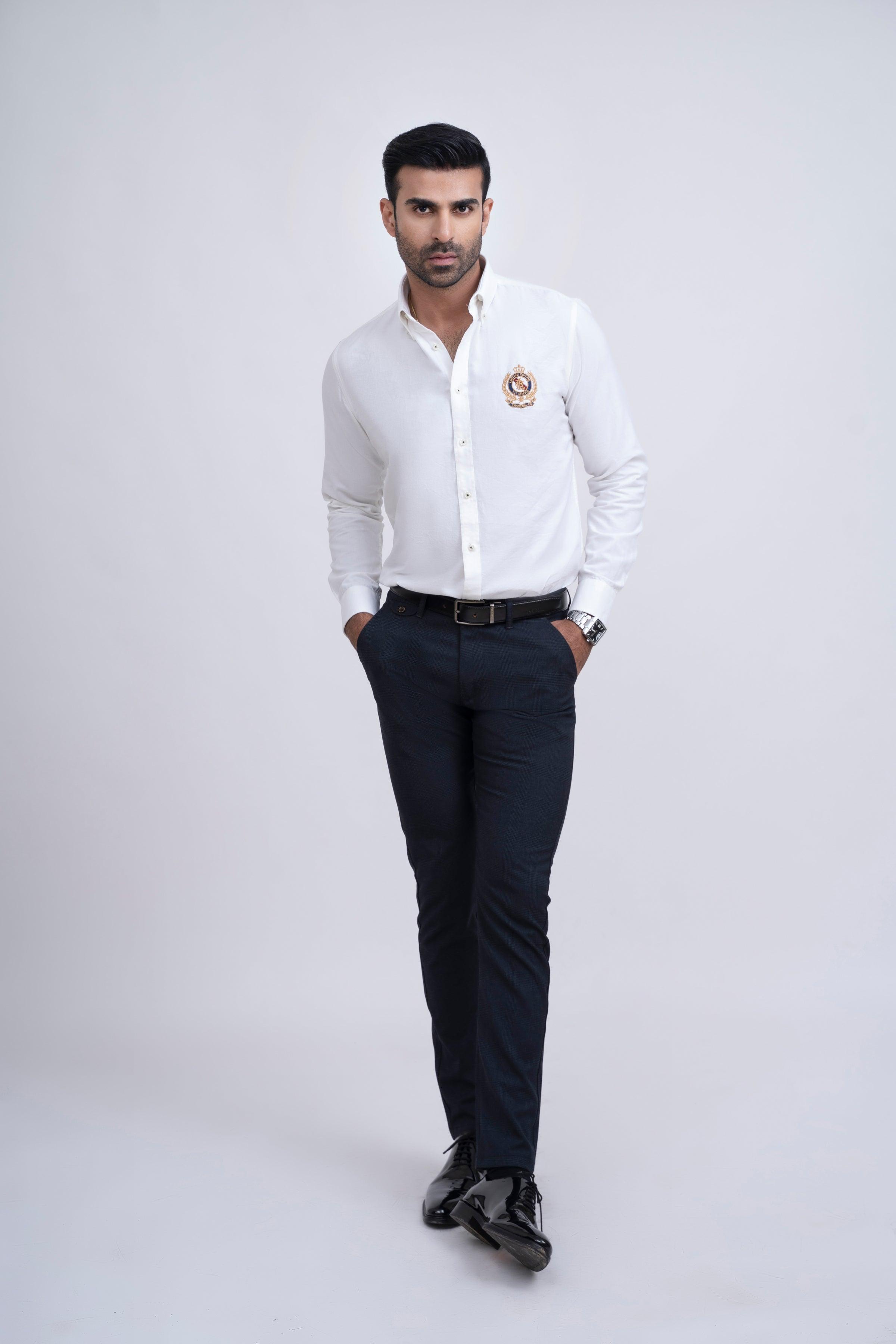 SEMI CASUAL SHIRT WHITE at Charcoal Clothing