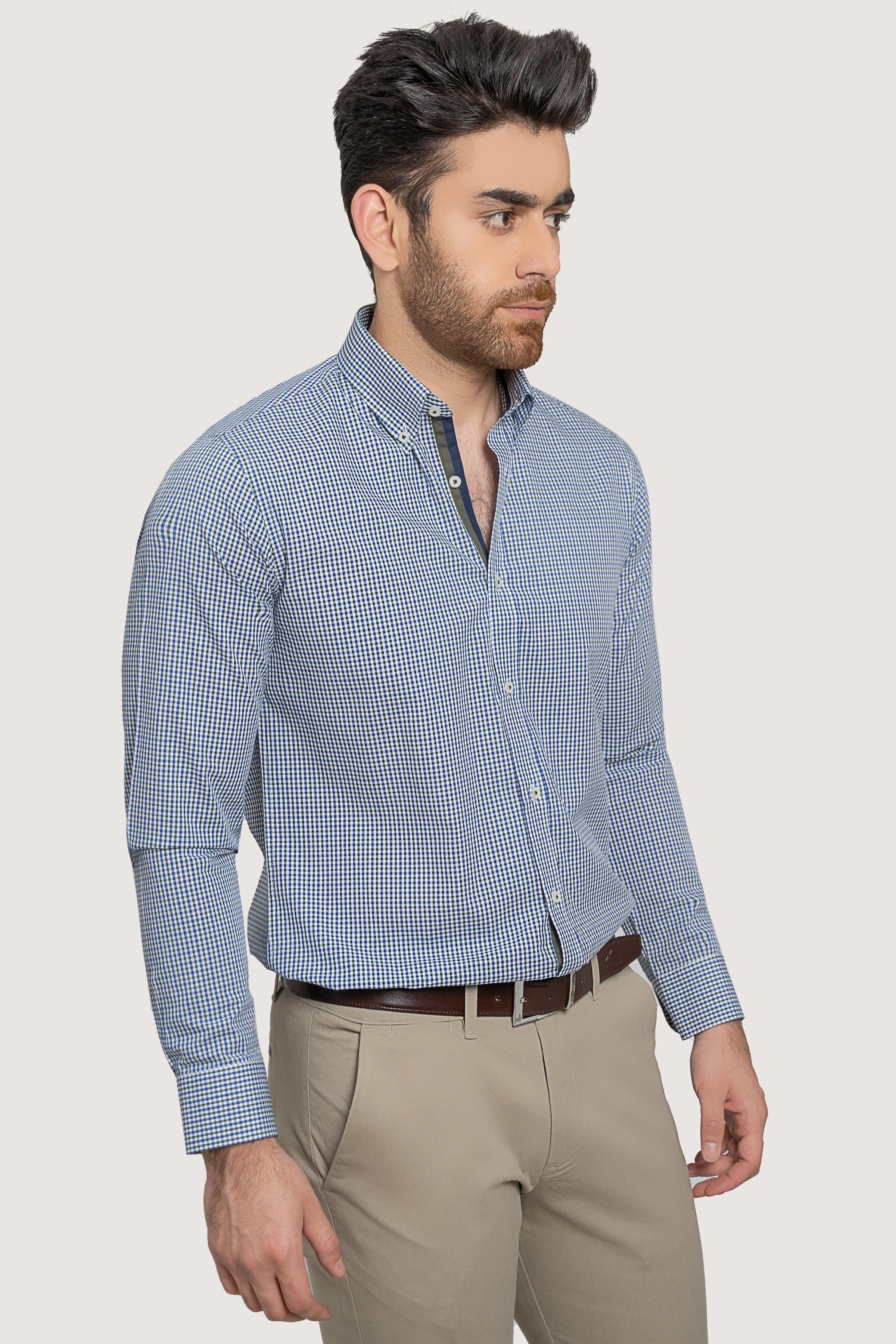 SEMI FORMAL BLUE CHECK at Charcoal Clothing