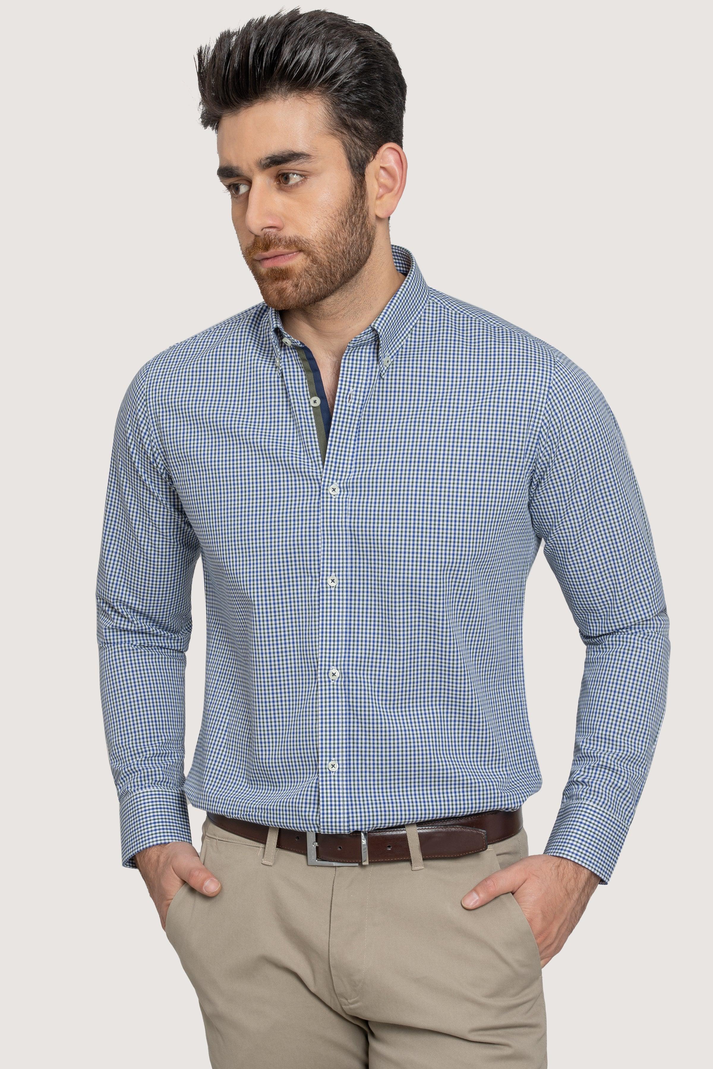 SEMI FORMAL BLUE CHECK at Charcoal Clothing