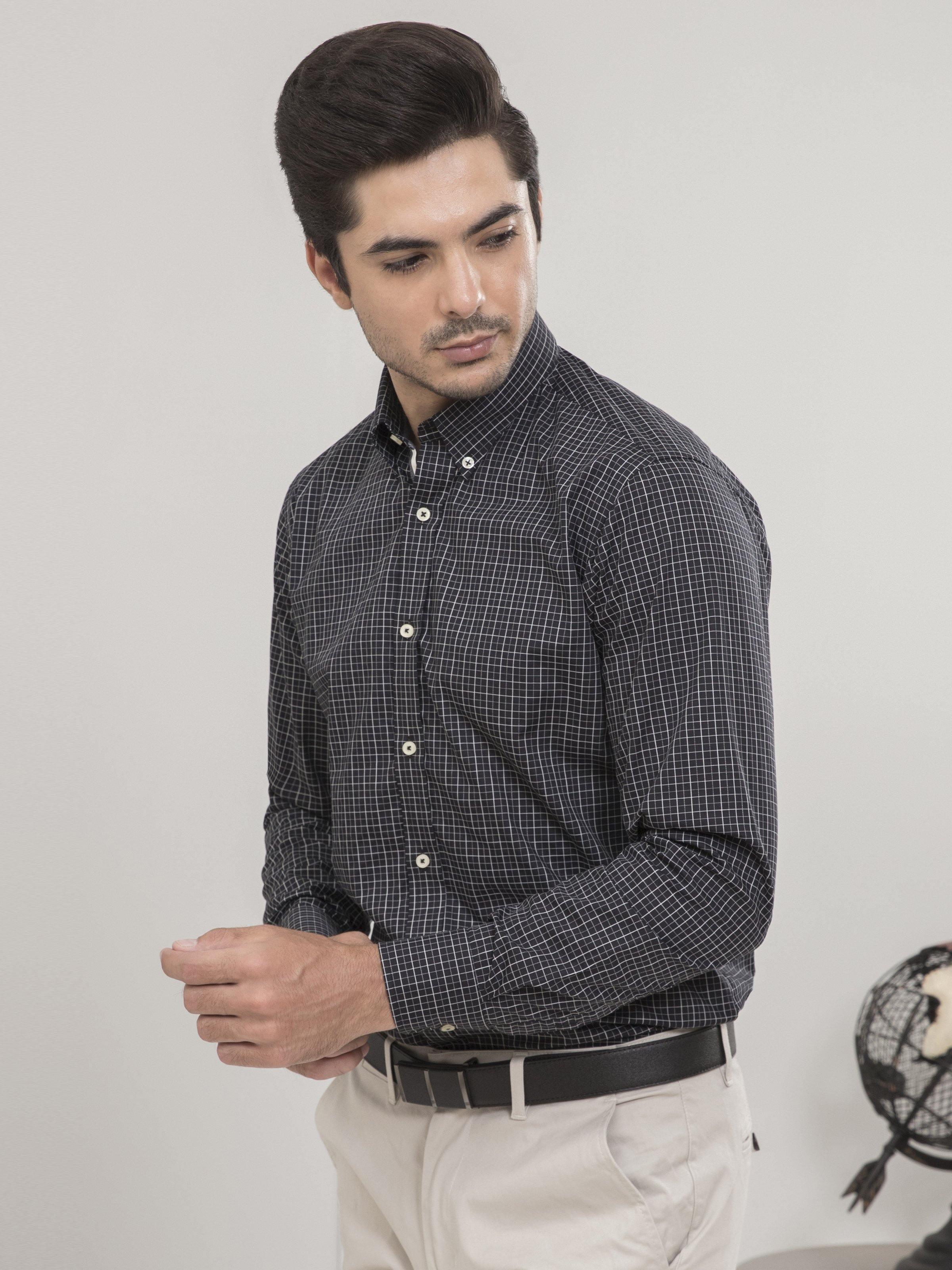 SEMI FORMAL FULL SLEEVES BLACK at Charcoal Clothing