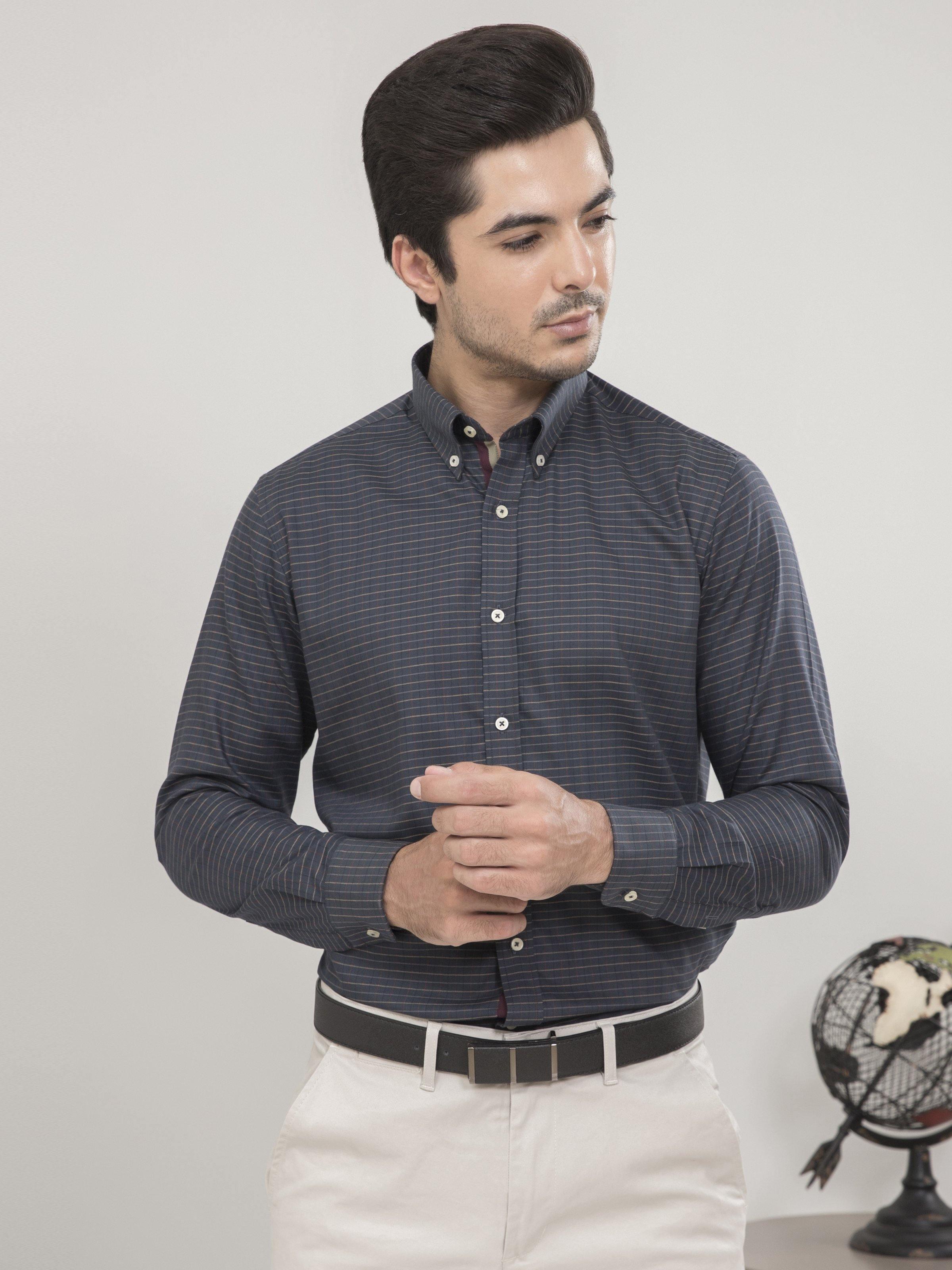 SEMI FORMAL FULL SLEEVES DARK GREY at Charcoal Clothing