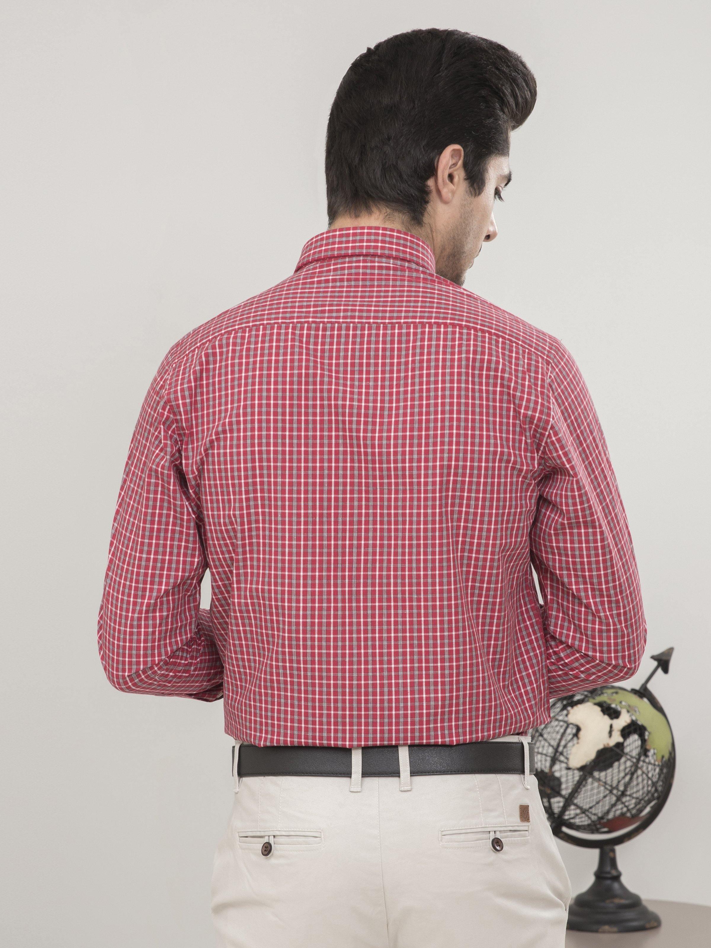 SEMI FORMAL FULL SLEEVES RED MEROON at Charcoal Clothing