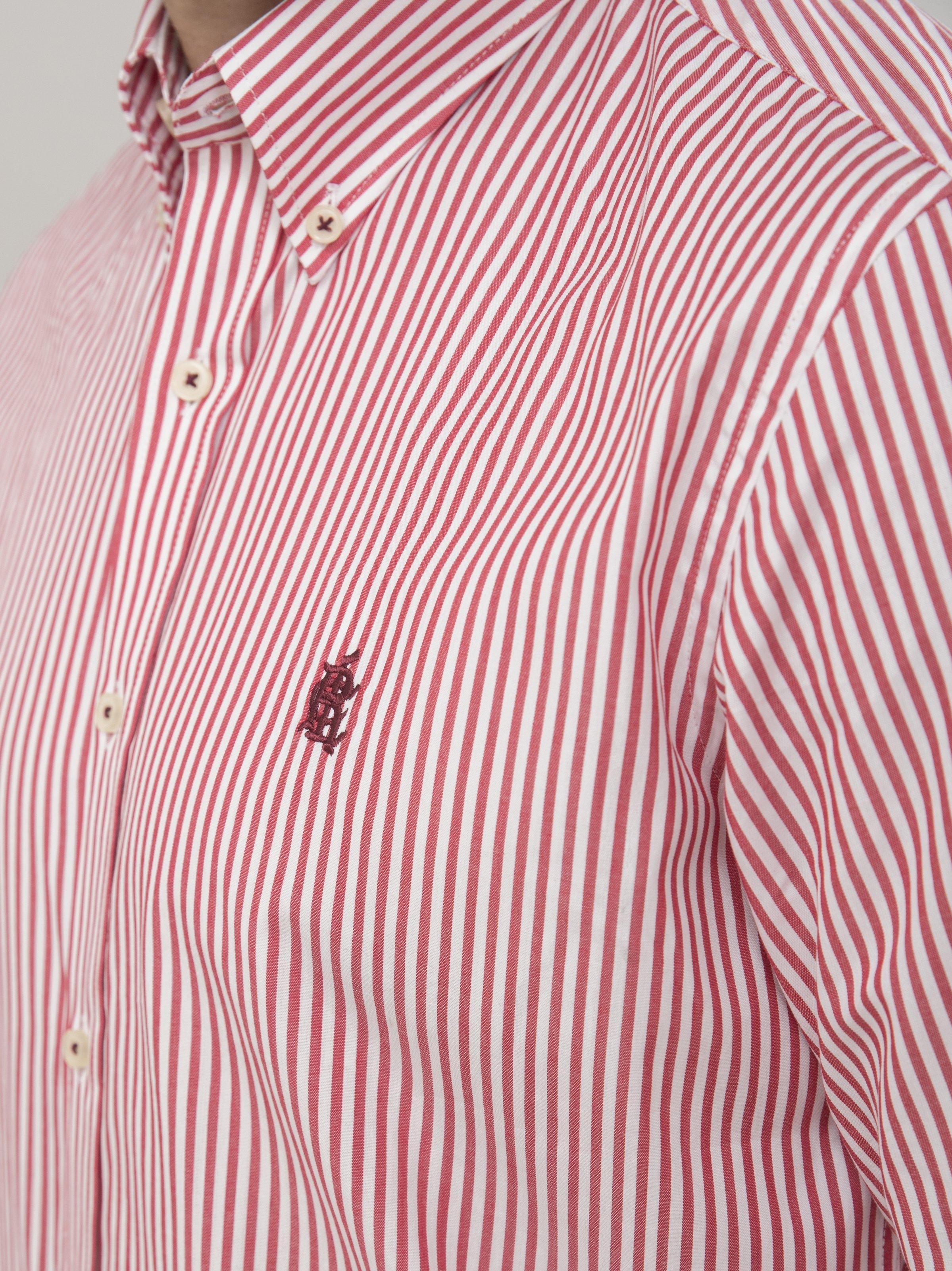 SEMI FORMAL FULL SLEEVES RED WHITE at Charcoal Clothing