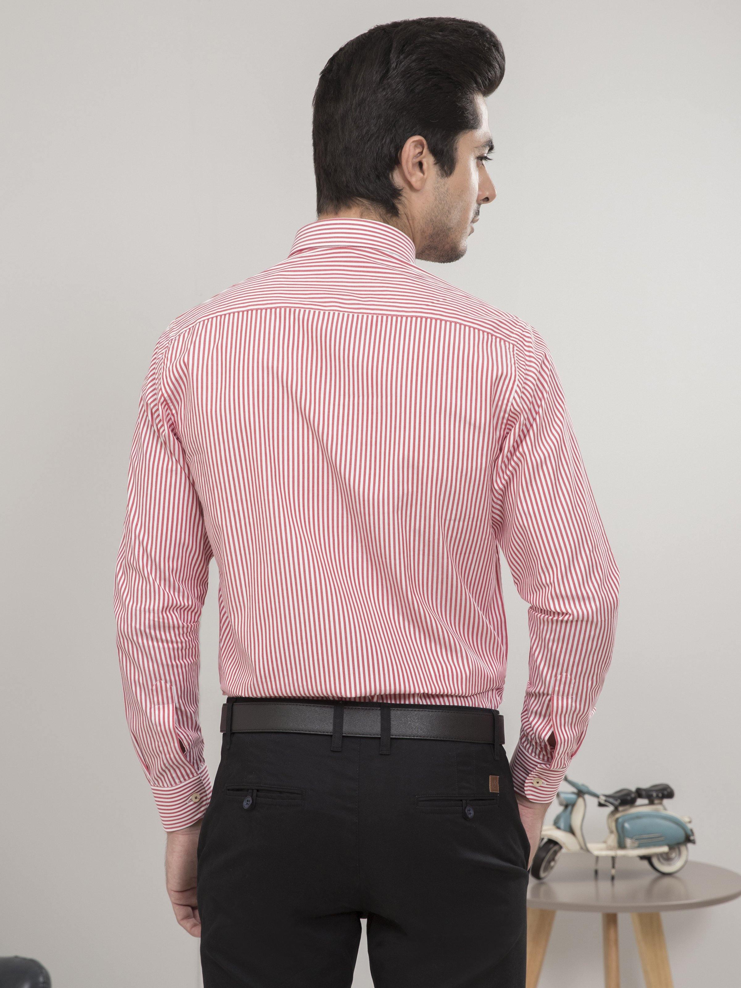 SEMI FORMAL FULL SLEEVES RED WHITE at Charcoal Clothing