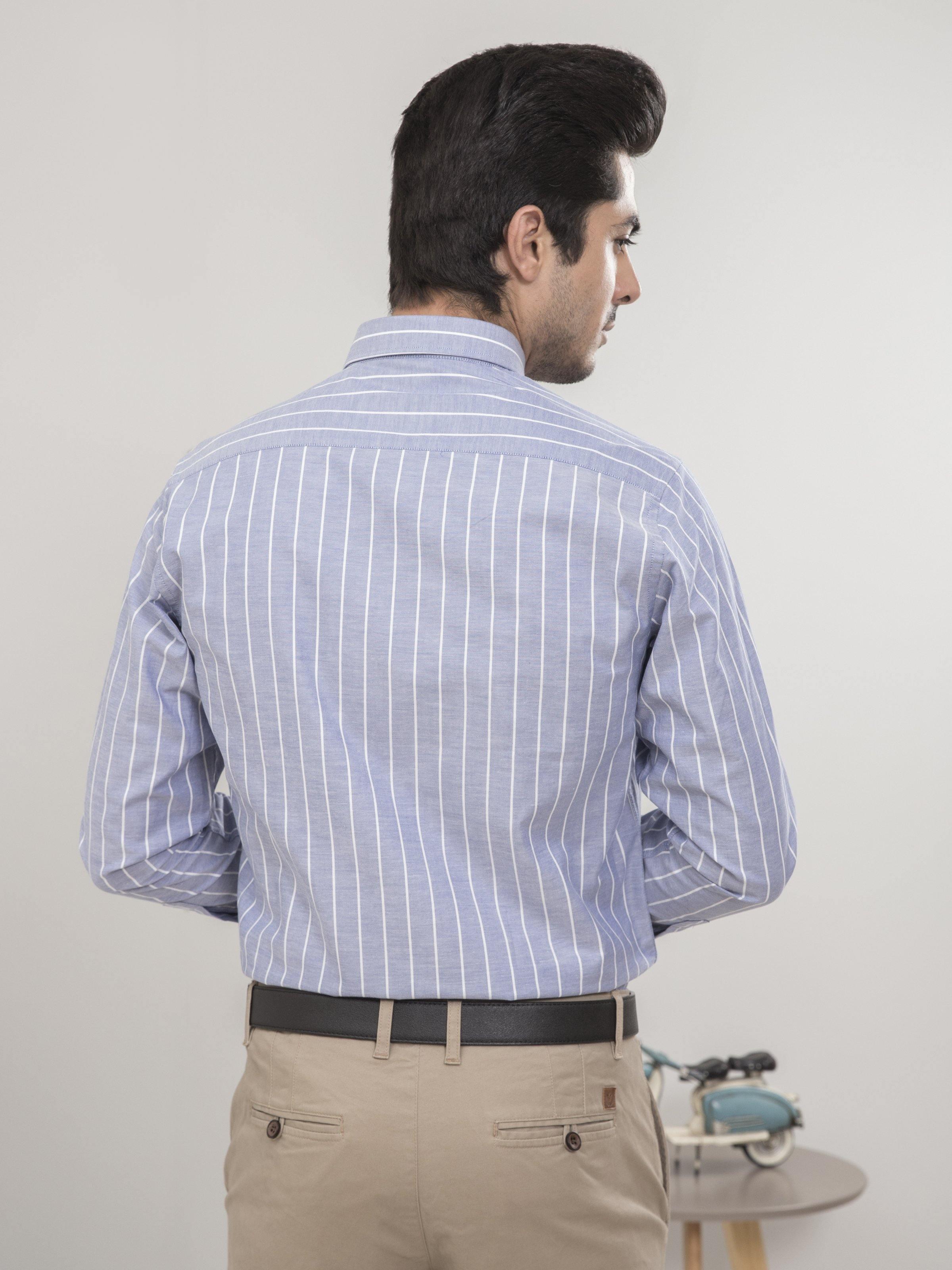 SEMI FORMAL FULL SLEEVES SKY WHITE LINING at Charcoal Clothing