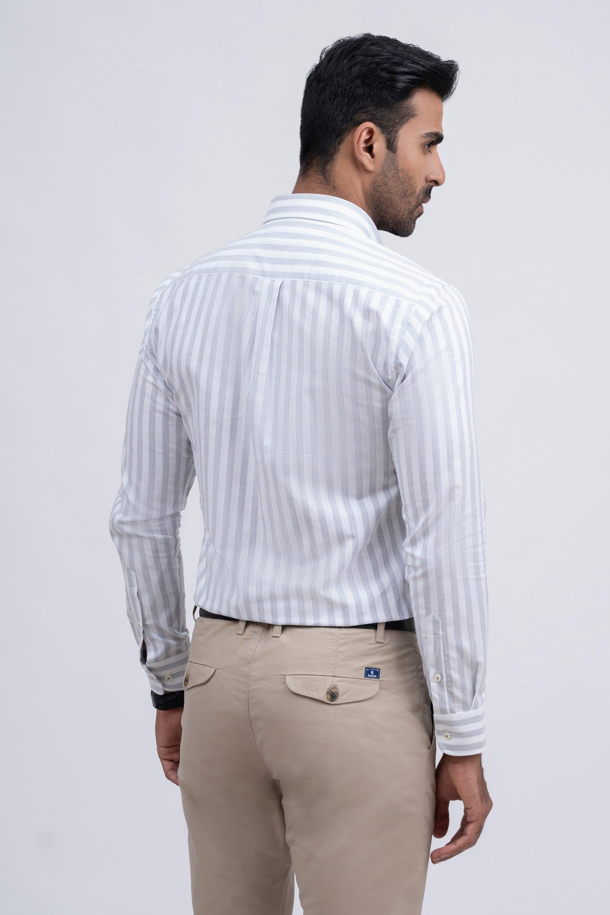 SEMI FORMAL GREY WHITE LINE at Charcoal Clothing