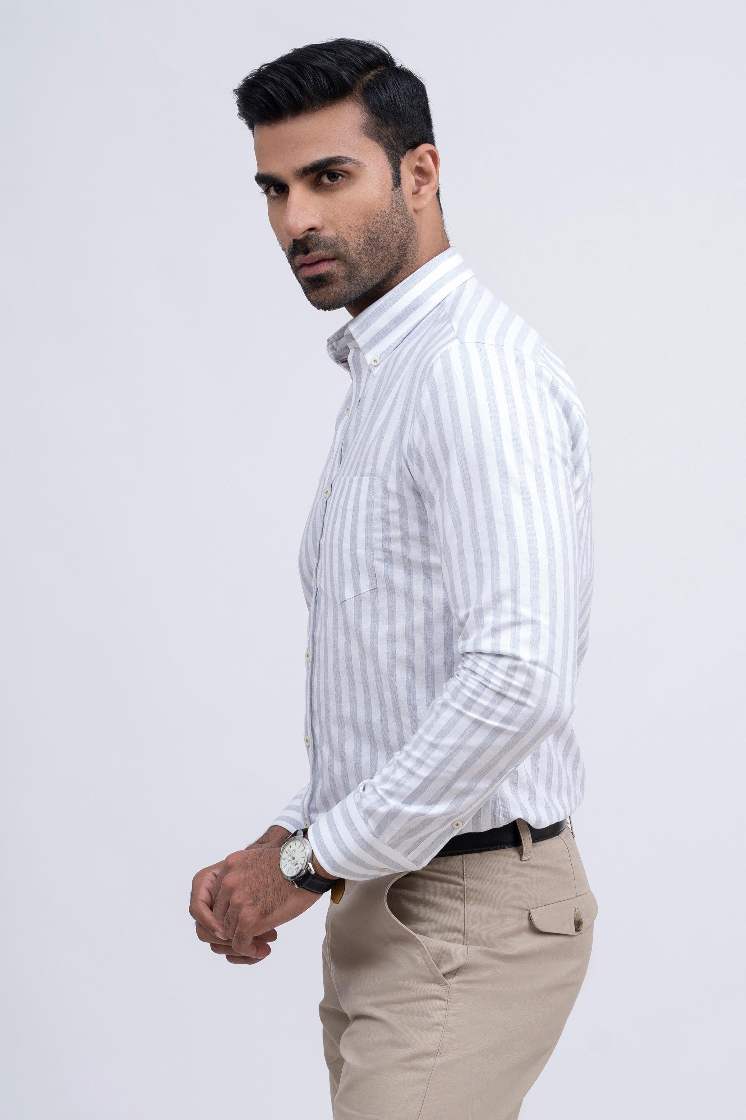 SEMI FORMAL GREY WHITE LINE at Charcoal Clothing