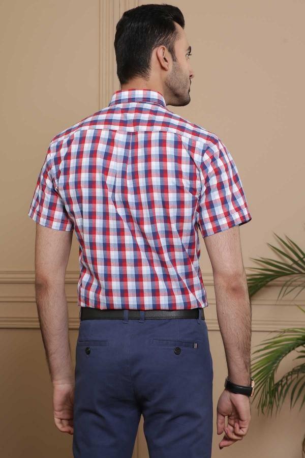 SEMI FORMAL HALF SLEEVE SLIM FIT MULTI at Charcoal Clothing