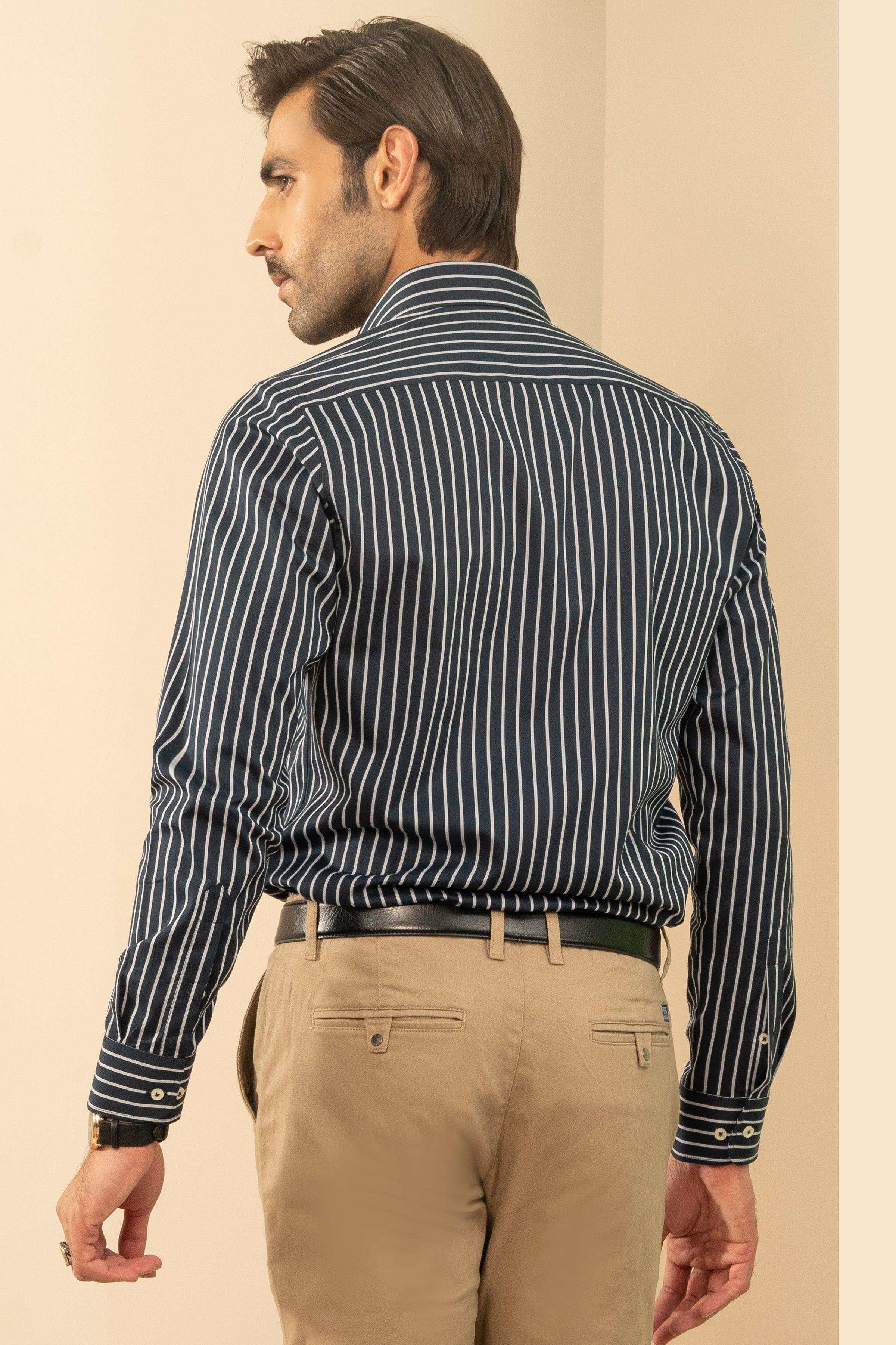 SEMI FORMAL NAVY GREY STRIPES at Charcoal Clothing