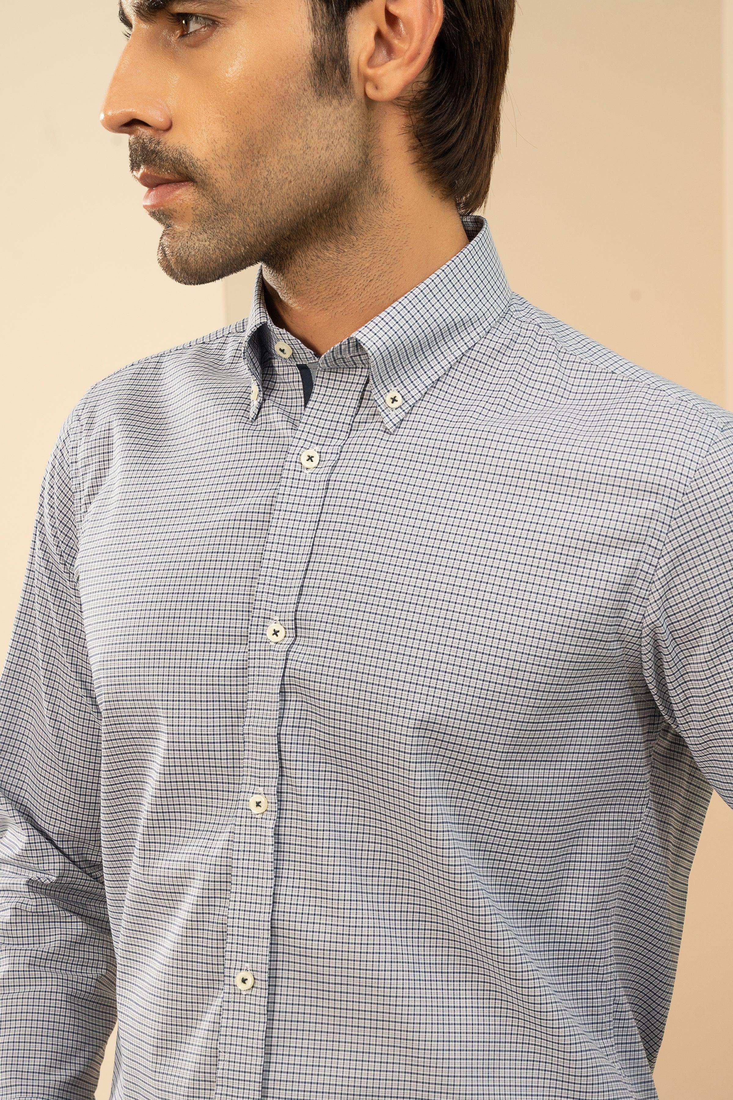 SEMI FORMAL NAVY WHITE CHECK at Charcoal Clothing