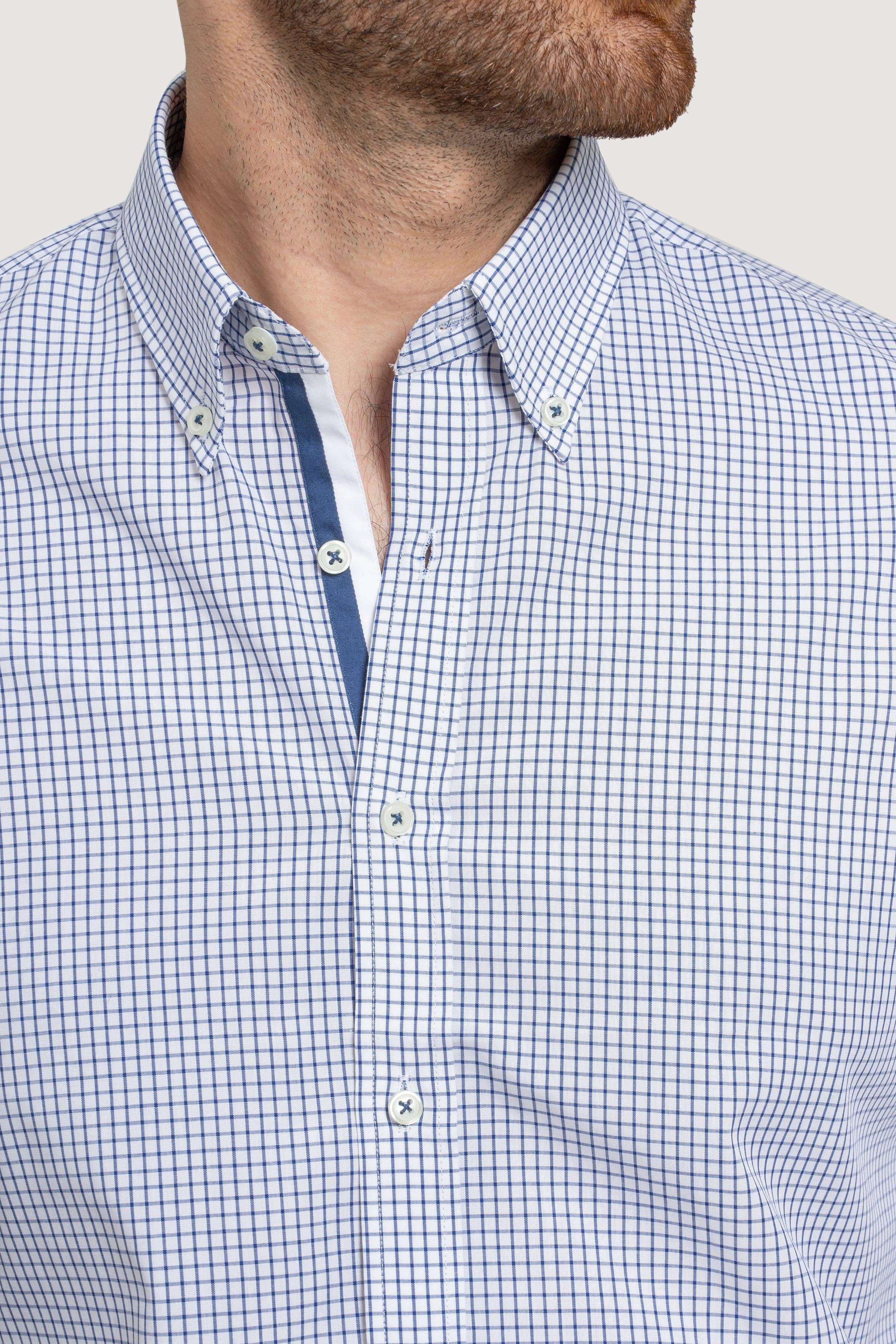 SEMI FORMAL OFF WHITE NAVY CHECK at Charcoal Clothing