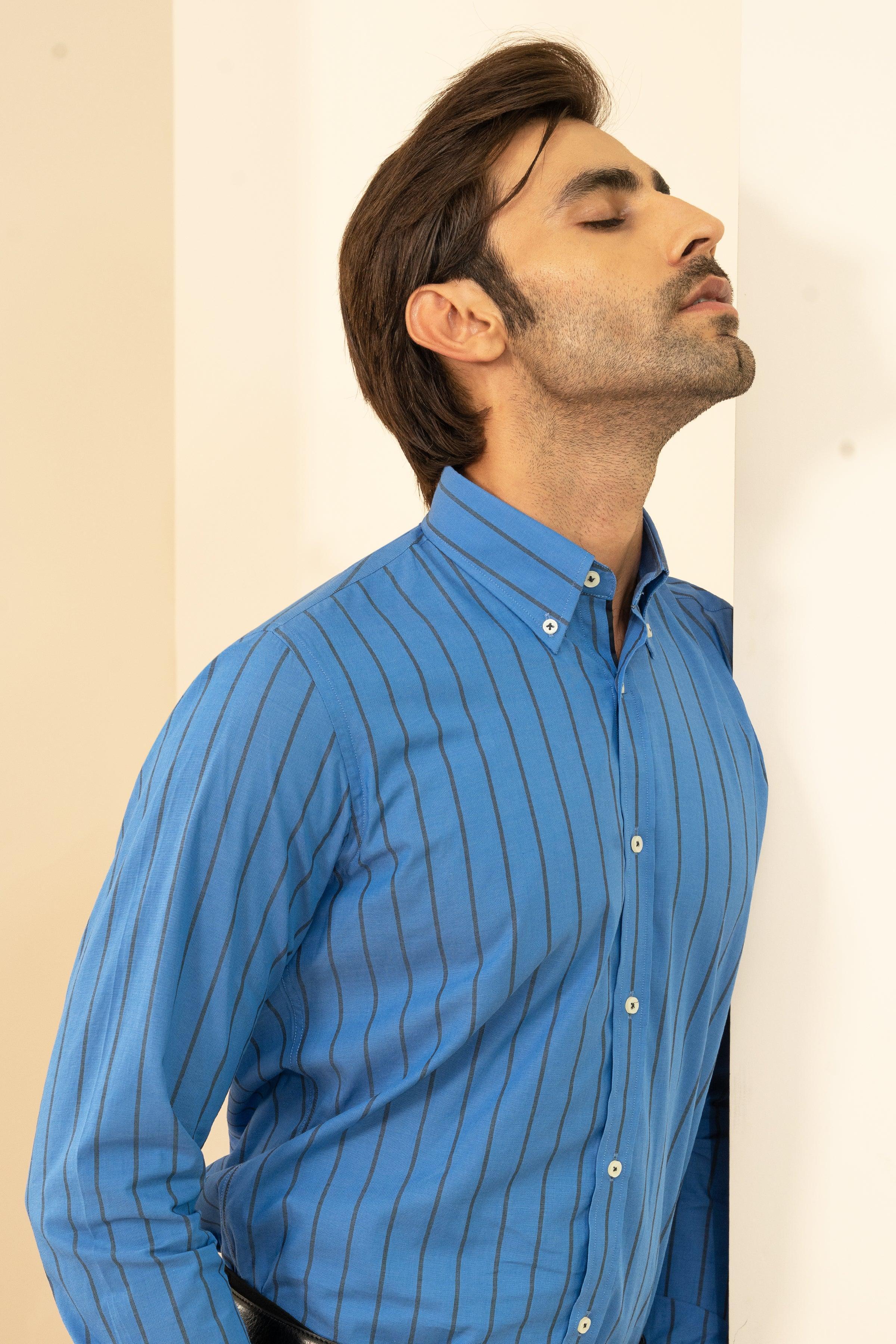 SEMI FORMAL ROYAL NAVY STRIPES at Charcoal Clothing