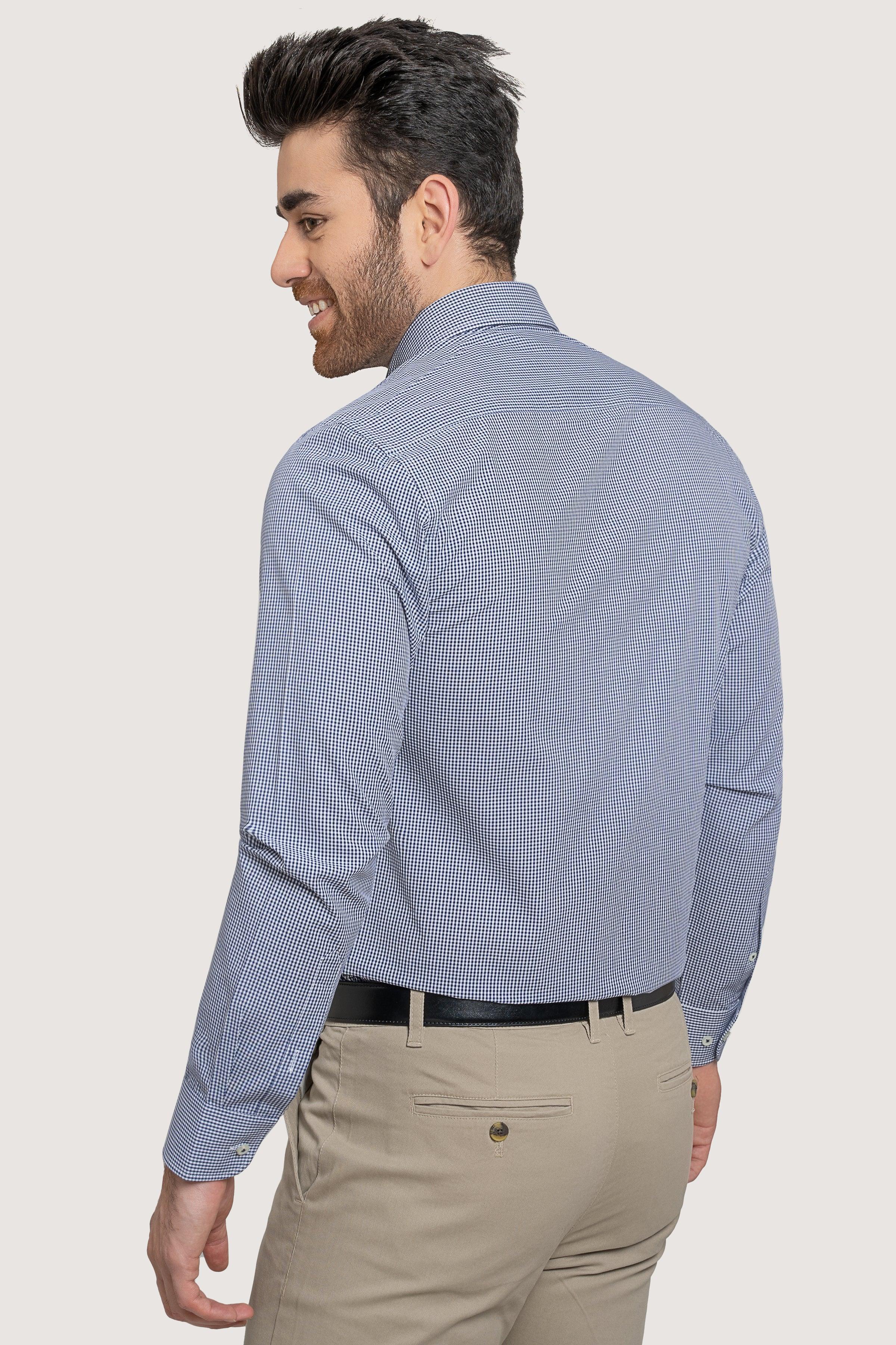 SEMI FORMAL ROYAL WHITE CHECK at Charcoal Clothing