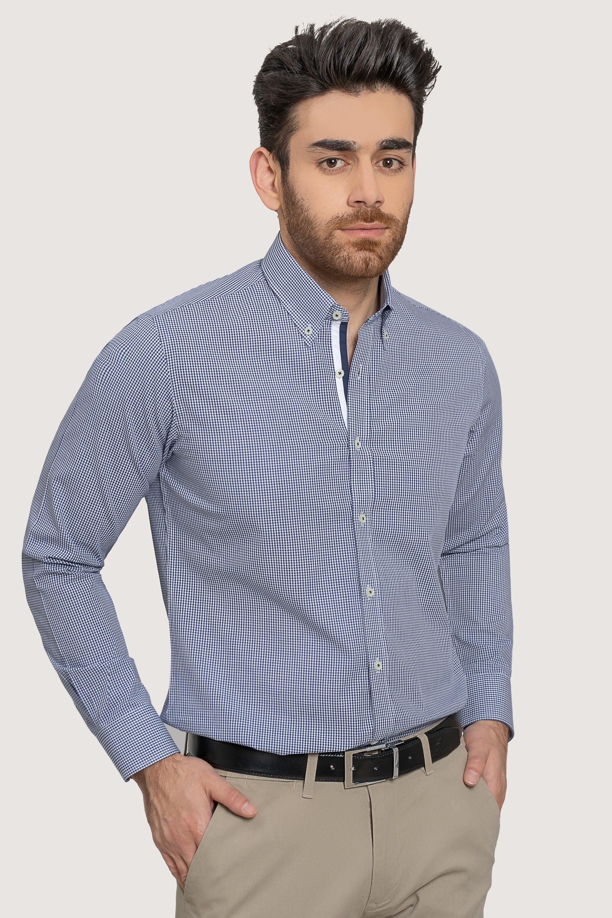 SEMI FORMAL ROYAL WHITE CHECK at Charcoal Clothing