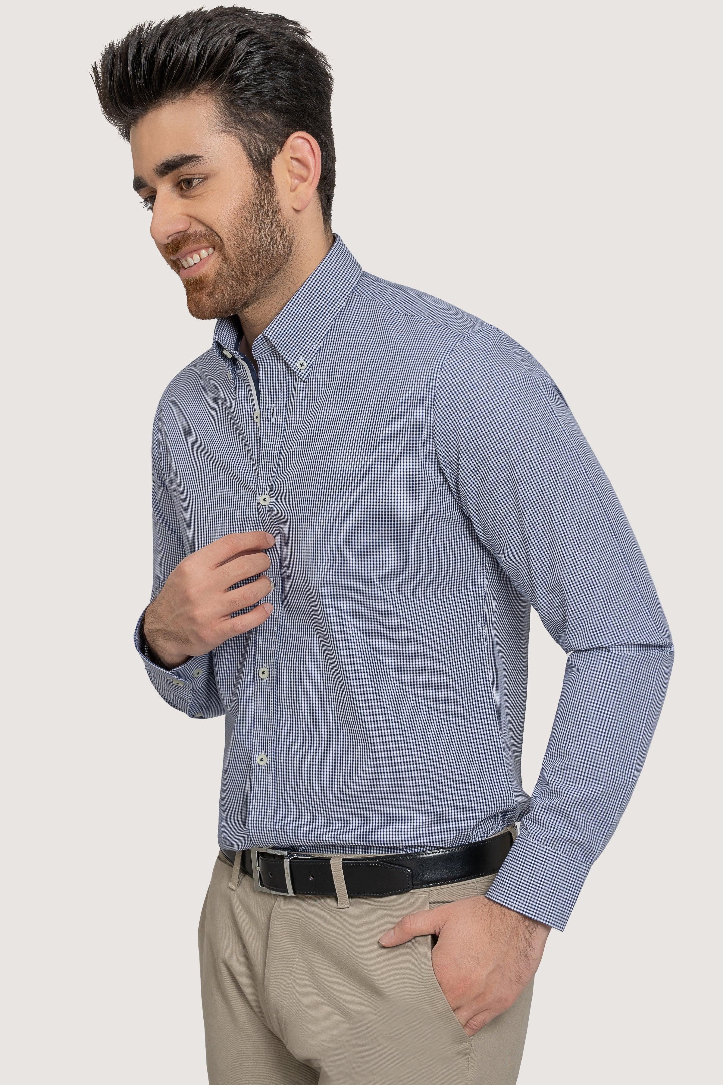 SEMI FORMAL ROYAL WHITE CHECK at Charcoal Clothing