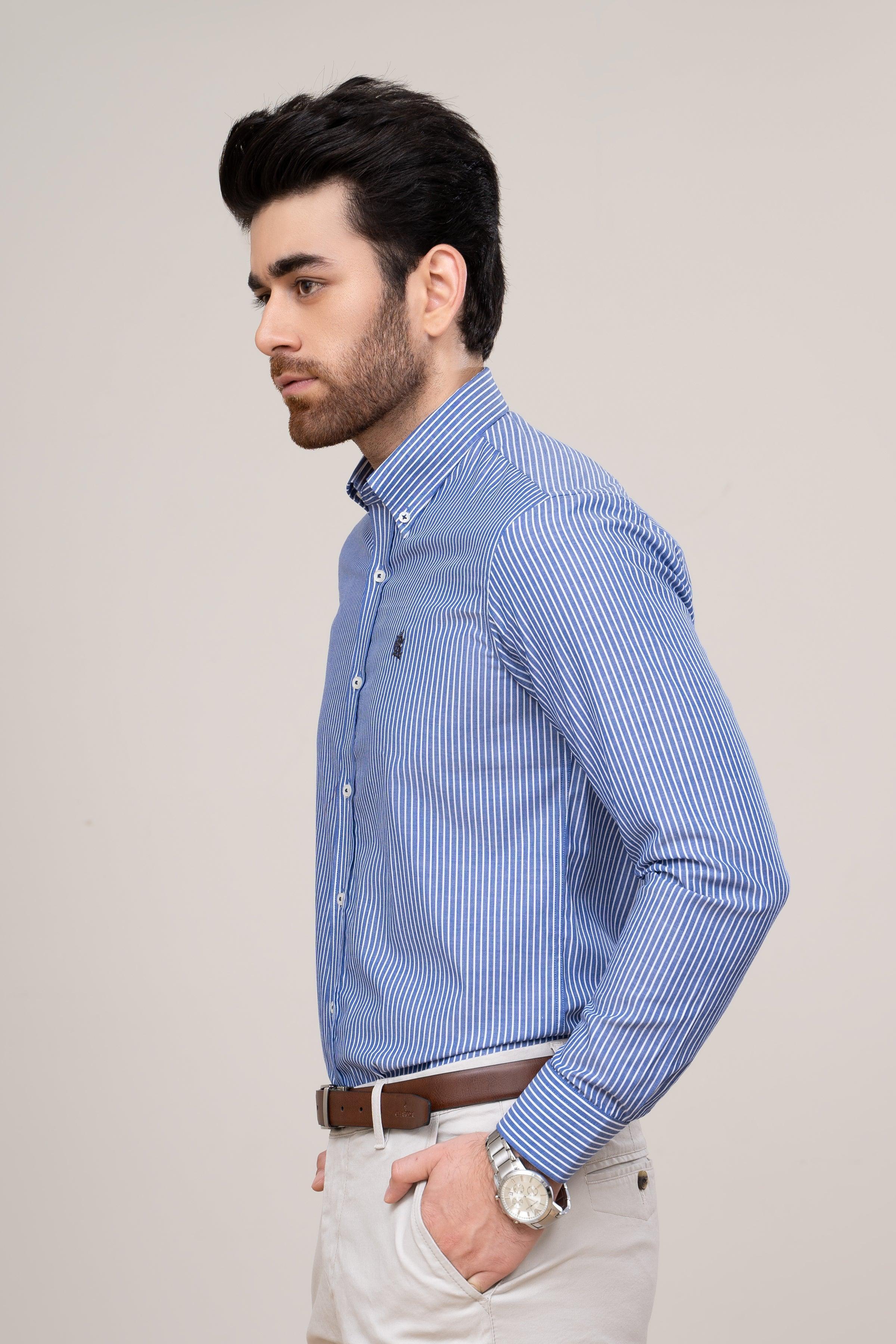 SEMI FORMAL SHIRT BLACK WHITE LINE at Charcoal Clothing