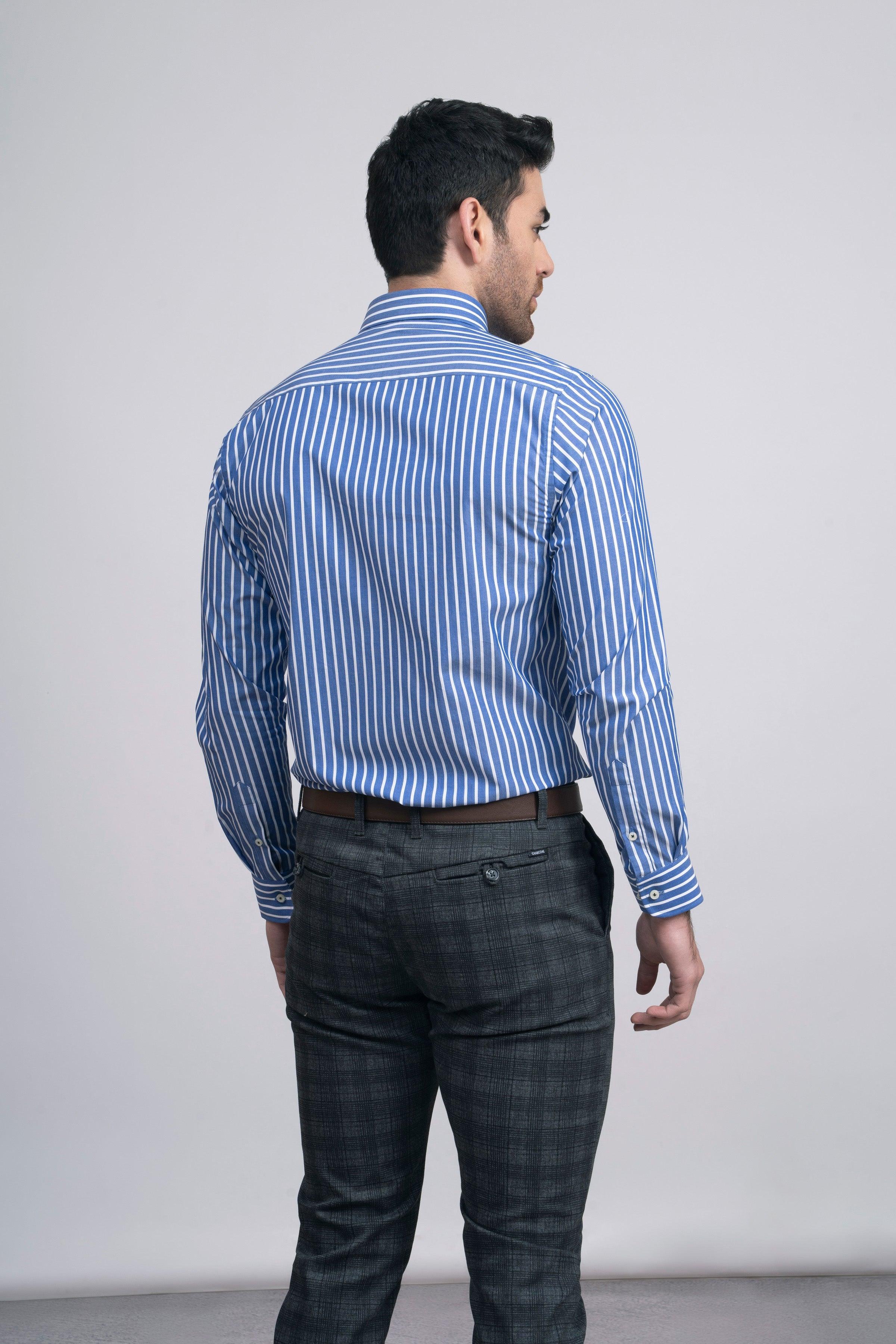 SEMI FORMAL SHIRT F/S BLUE LINE at Charcoal Clothing