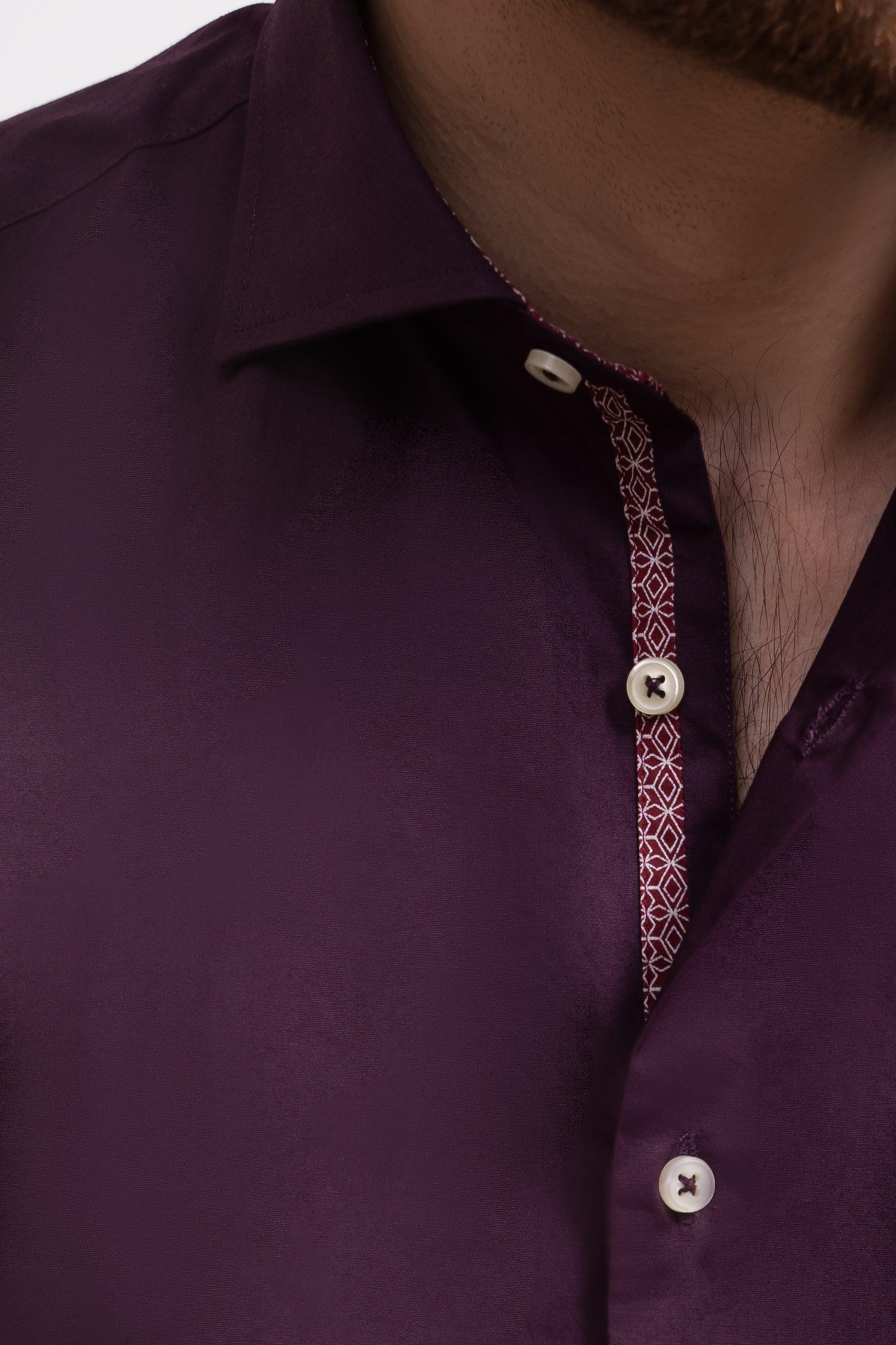 SEMI FORMAL SHIRT FRENCH COLLAR BEET RED at Charcoal Clothing