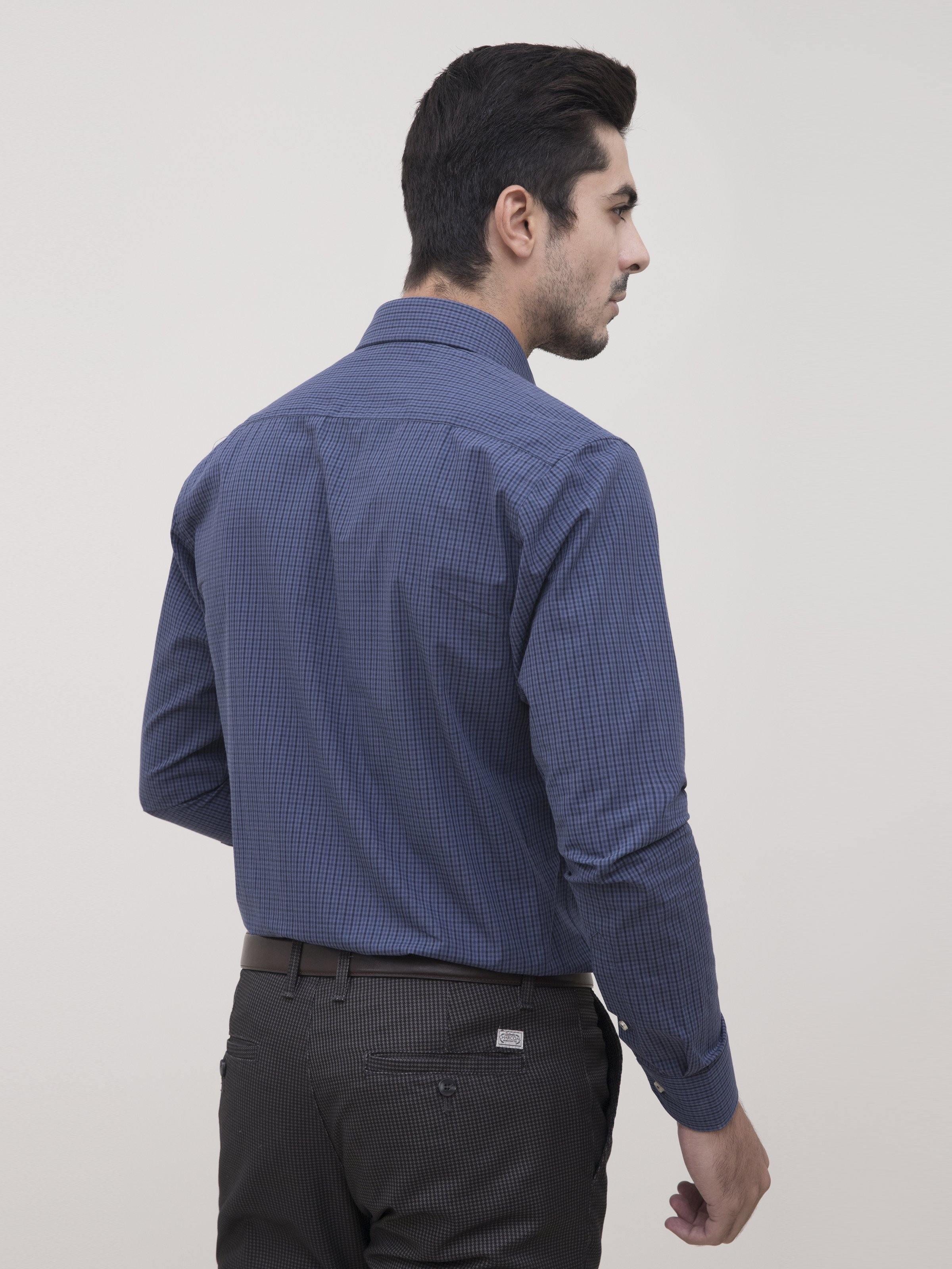 SEMI FORMAL SHIRT FULL SLEEVE BLUISH GREY at Charcoal Clothing