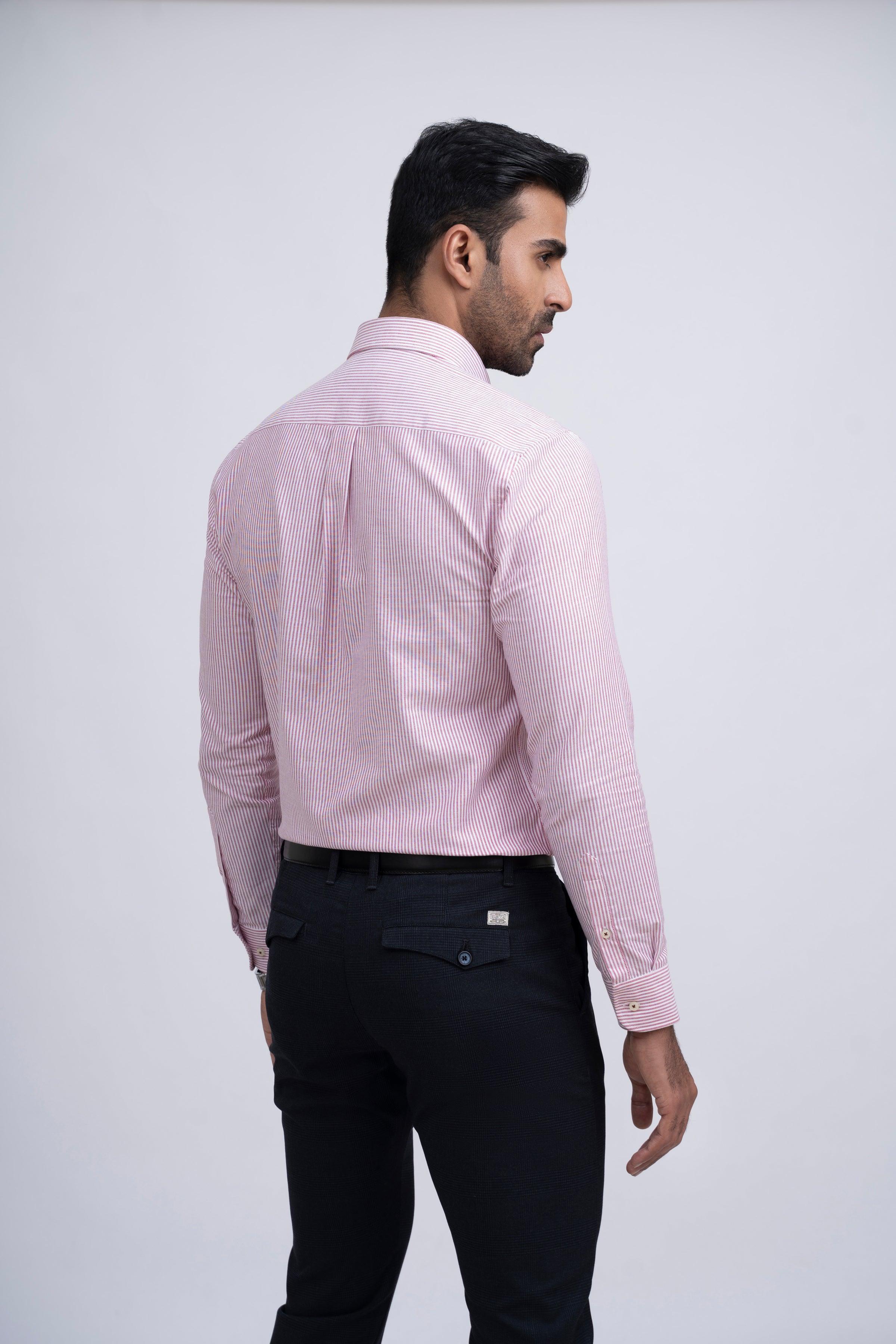 SEMI FORMAL SHIRT MAROON WHITE at Charcoal Clothing