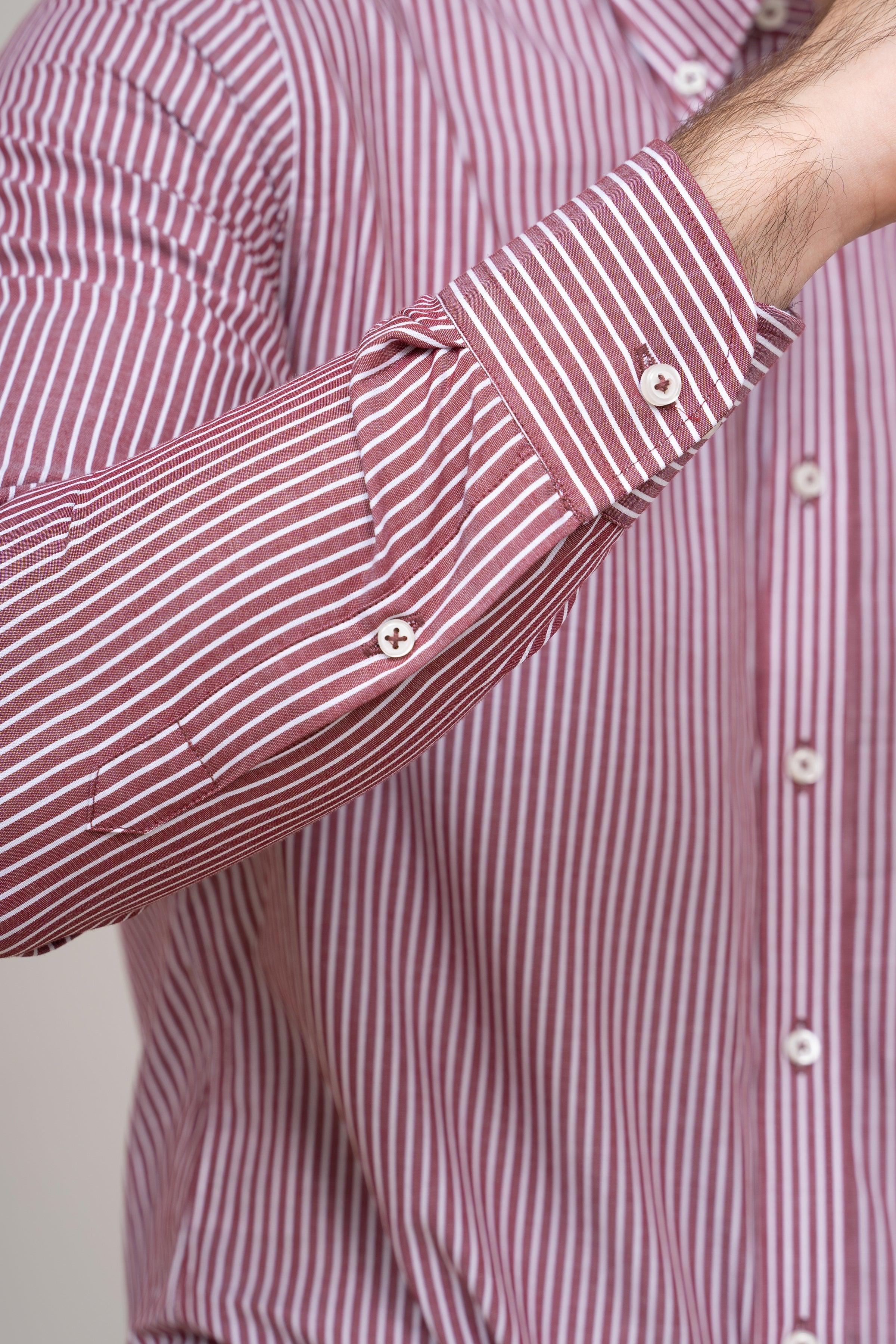 SEMI FORMAL SHIRT MAROON WHITE at Charcoal Clothing