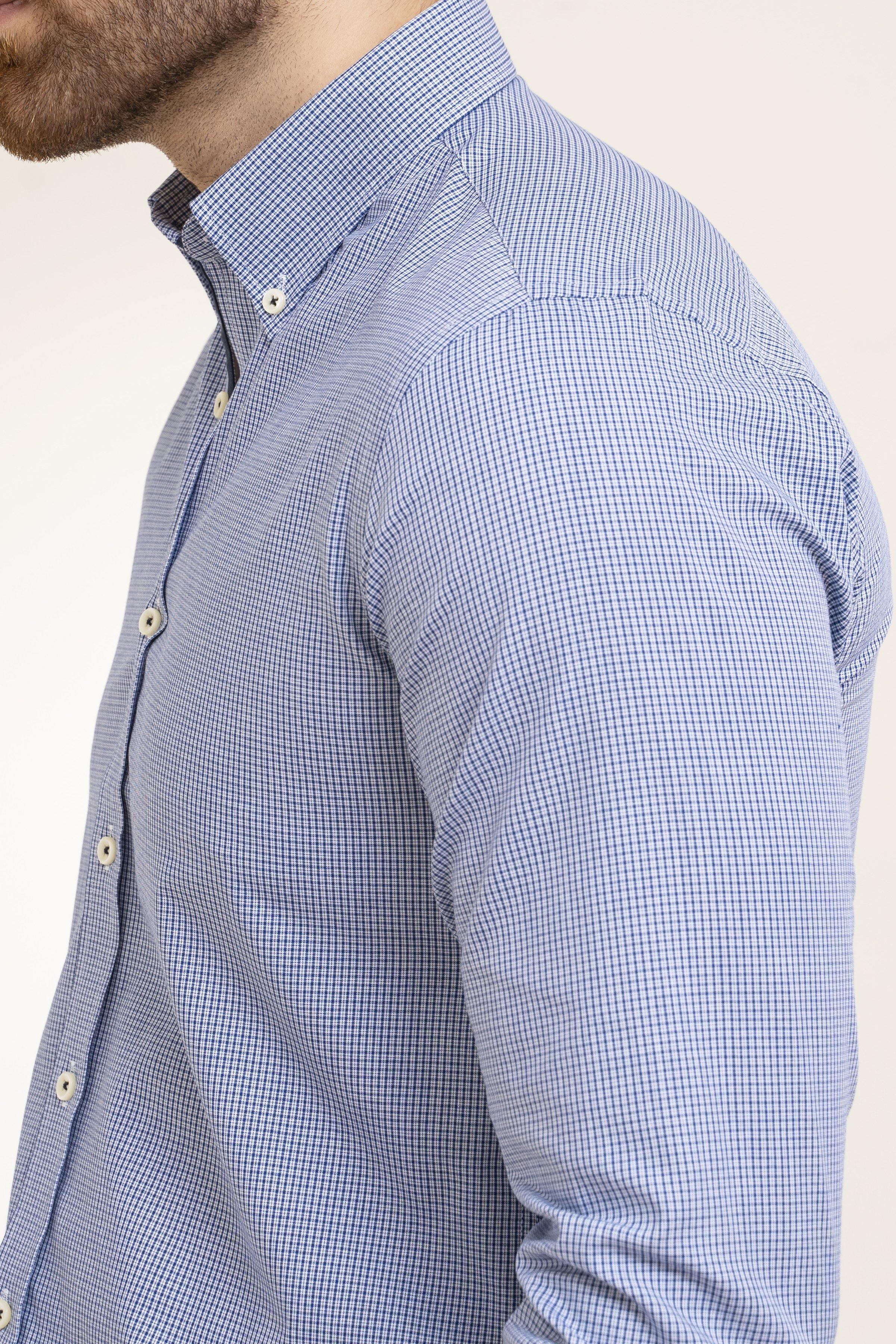 SEMI FORMAL SHIRT NAVY GREY at Charcoal Clothing