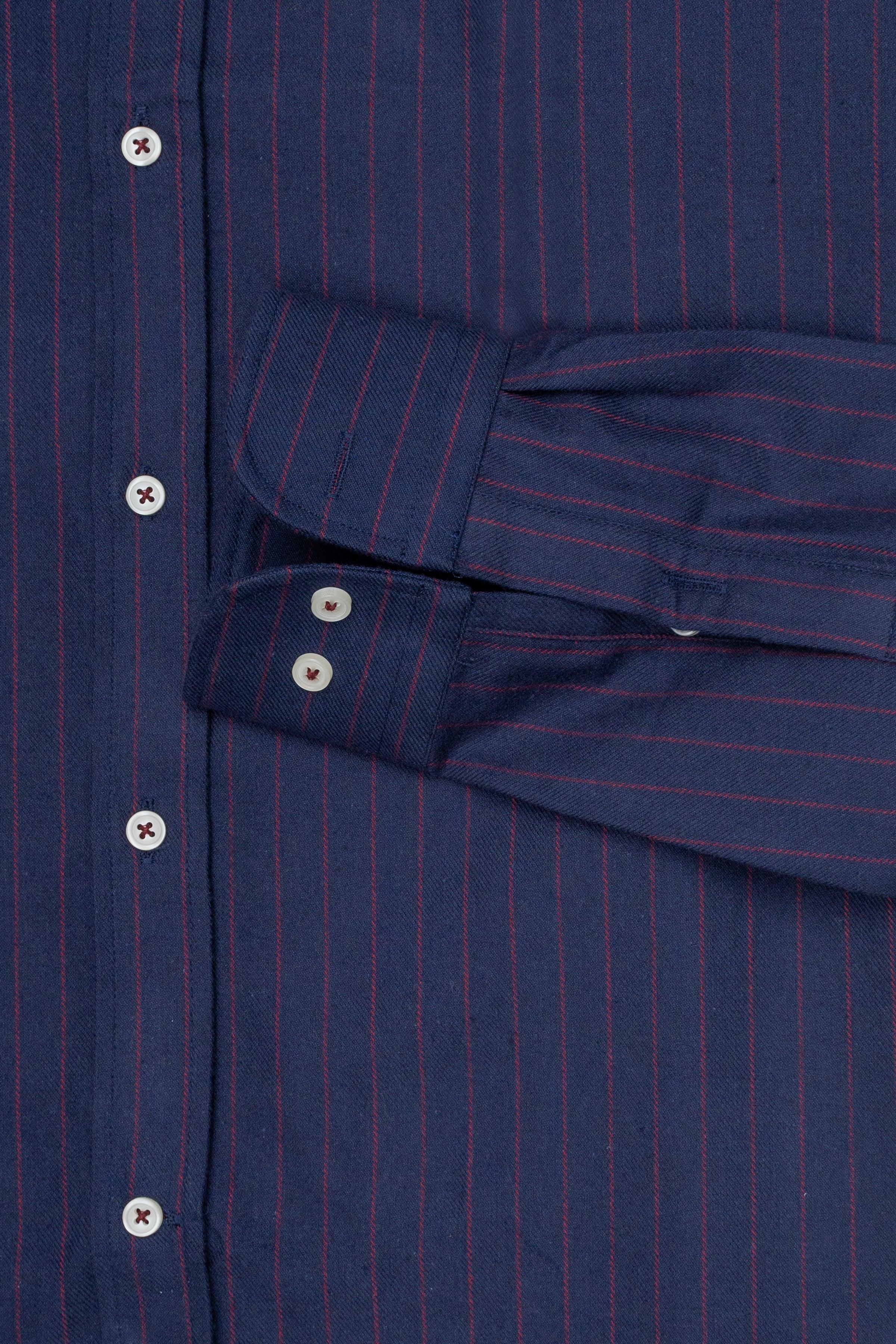 SEMI FORMAL SHIRT NAVY MAROON LINE at Charcoal Clothing
