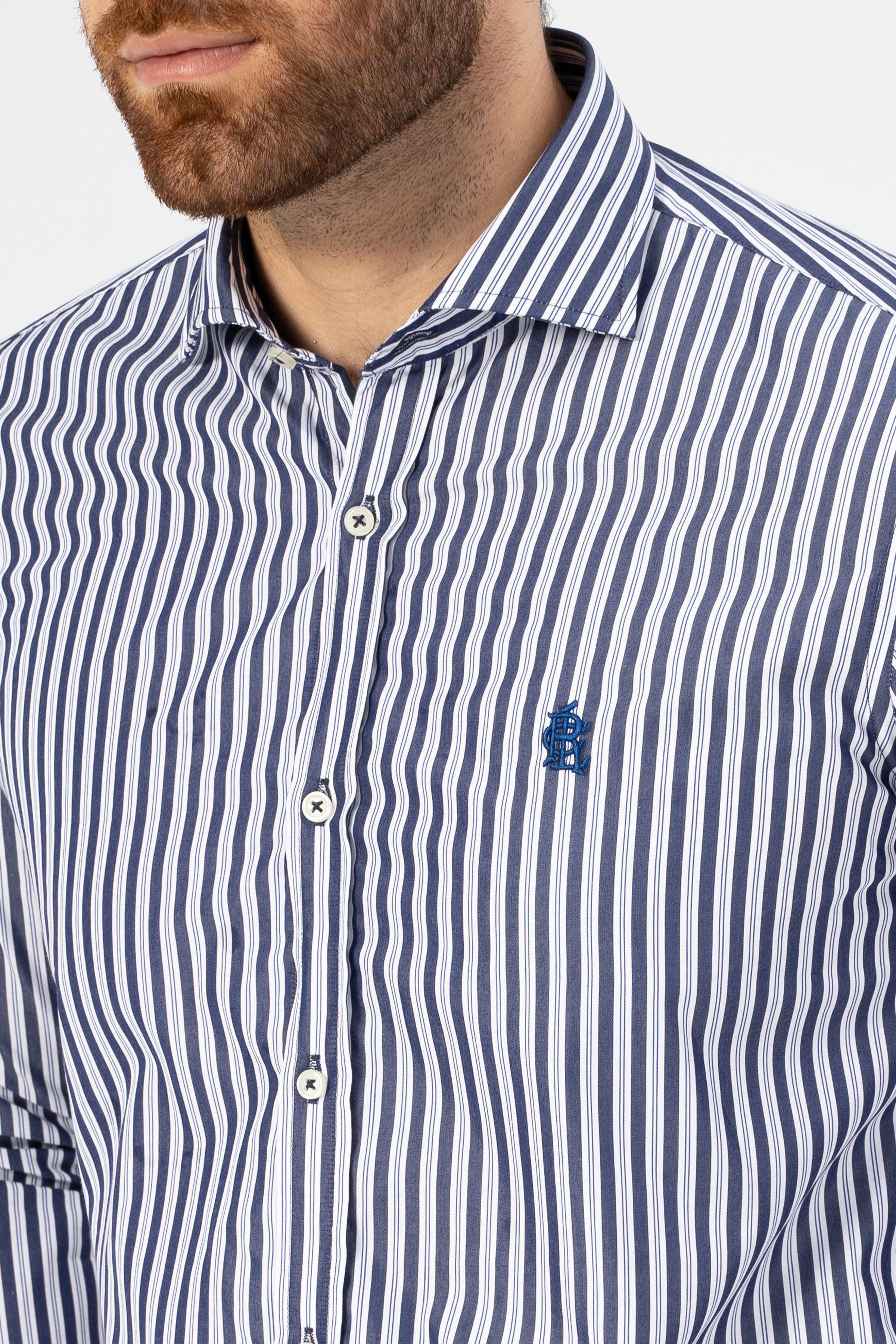 SEMI FORMAL SHIRT NAVY at Charcoal Clothing
