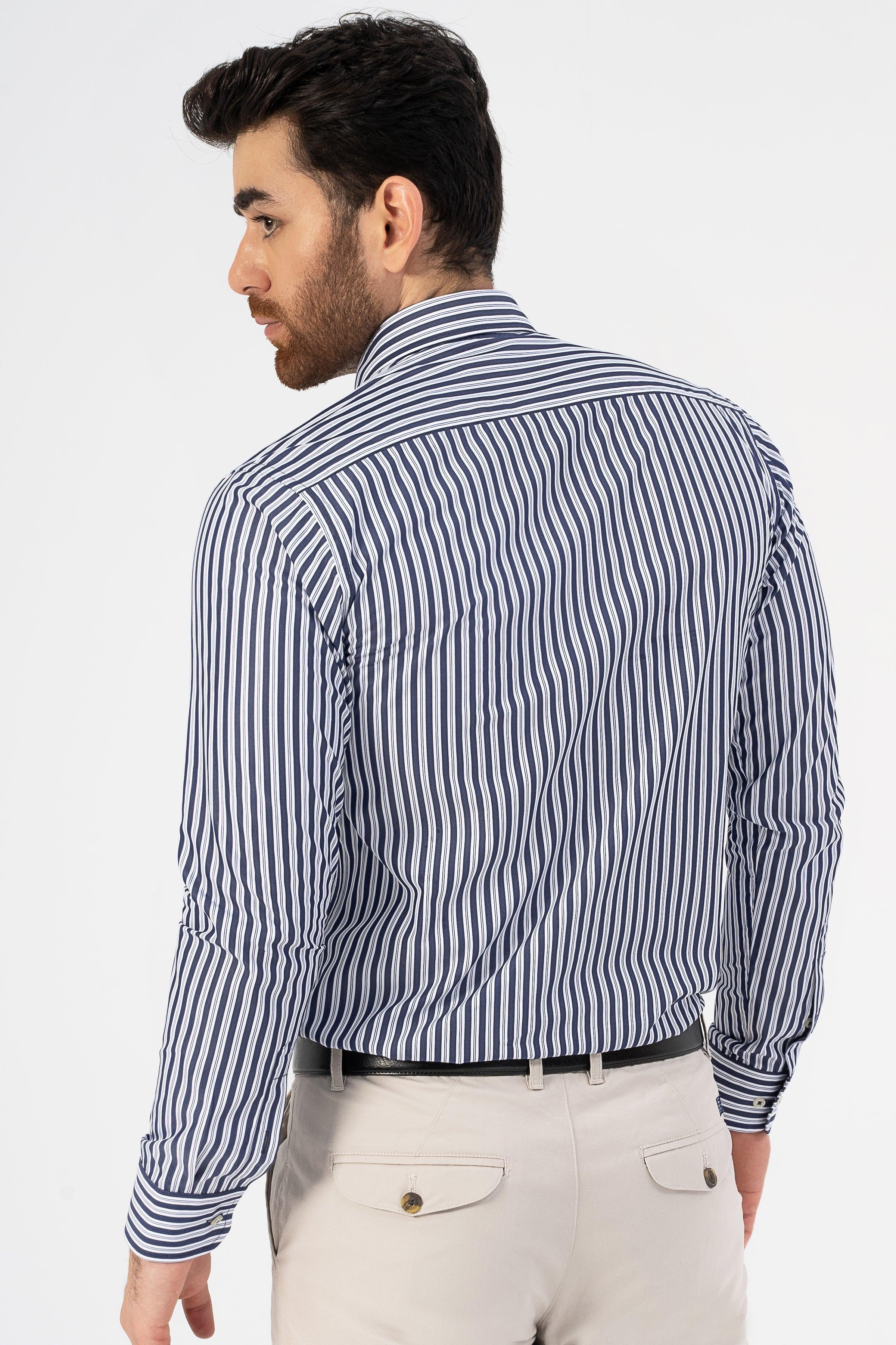 SEMI FORMAL SHIRT NAVY at Charcoal Clothing