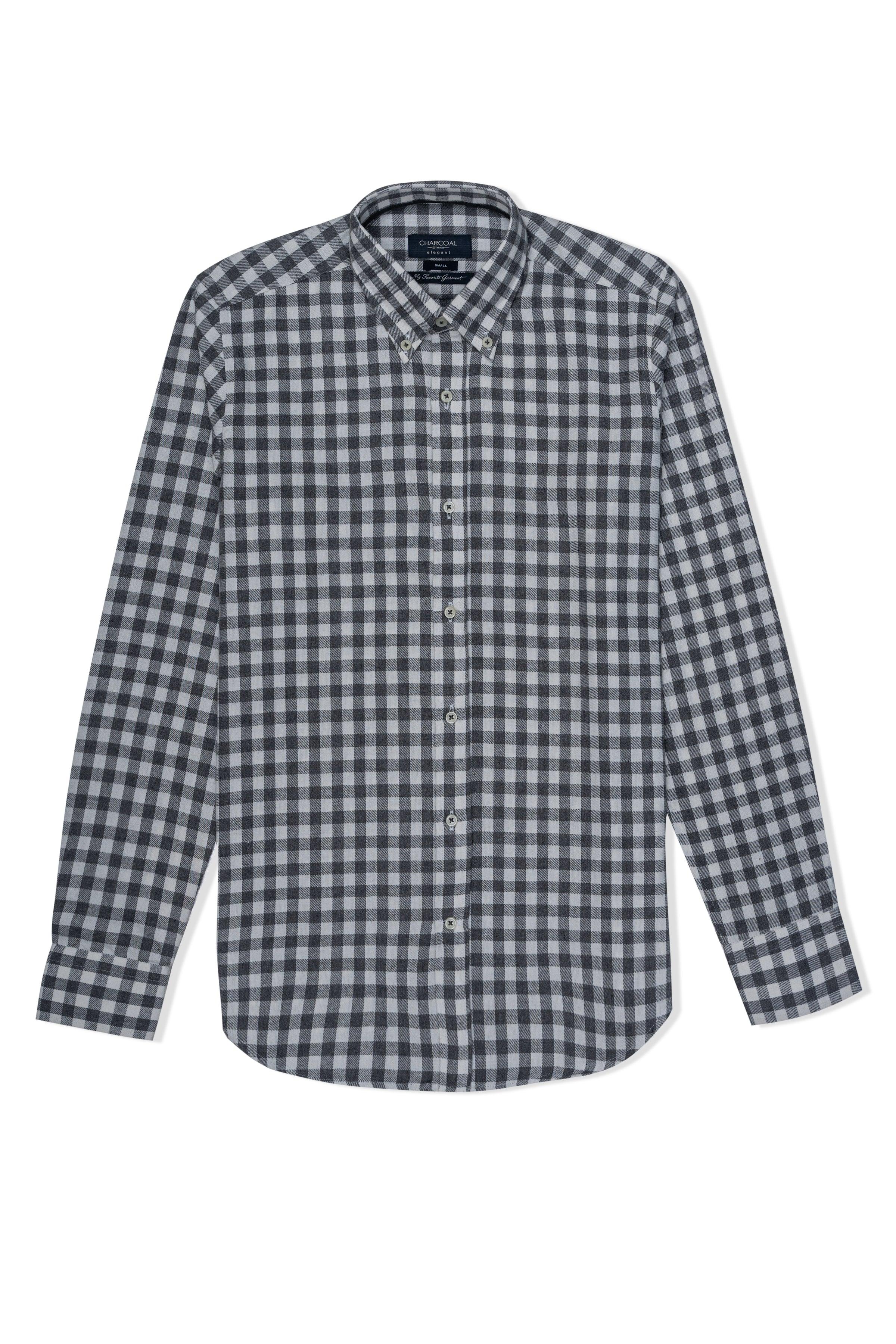 SEMI FORMAL SHIRT OFF WHITE CHECK at Charcoal Clothing