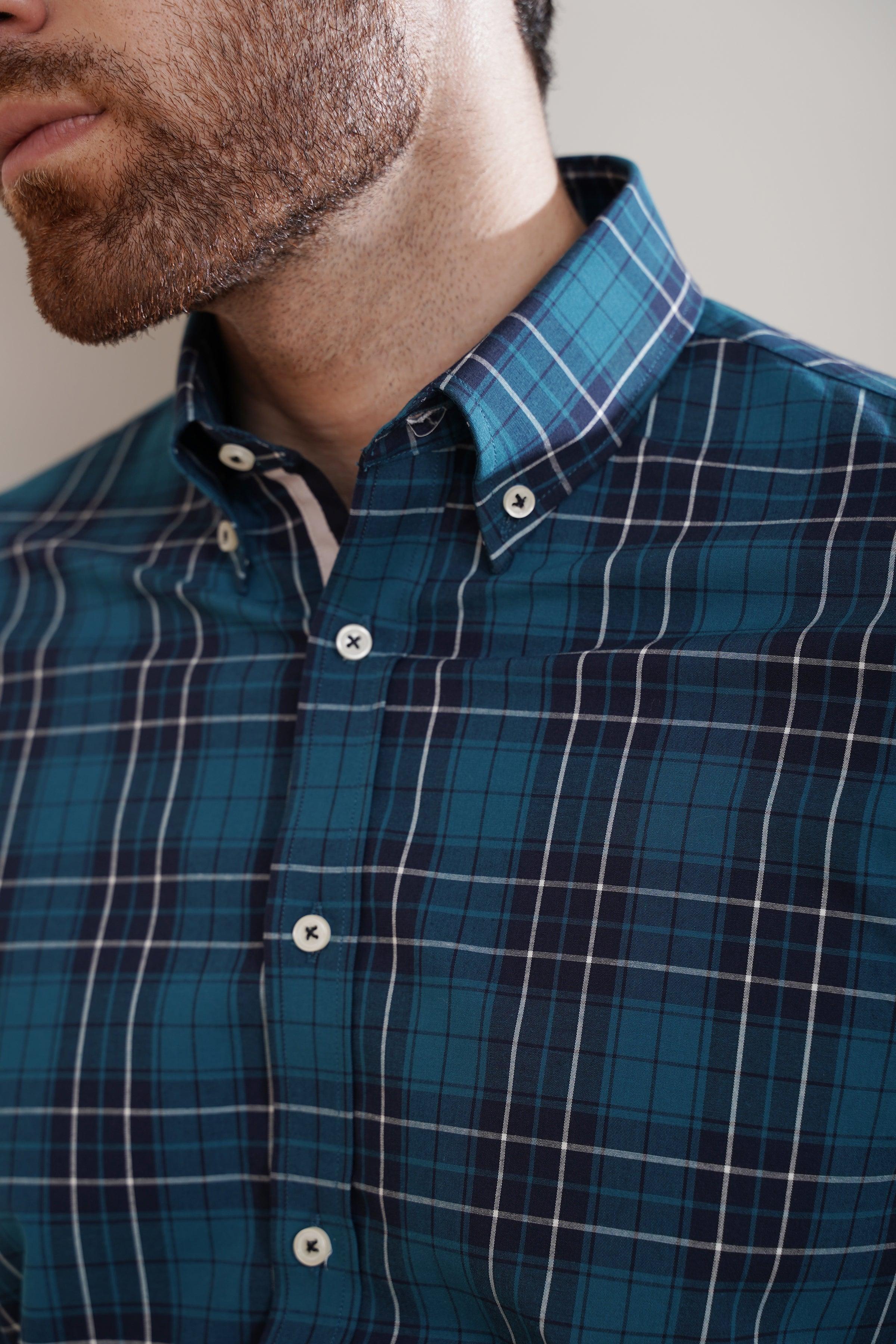 SEMI FORMAL SHIRT PACIFIC BLUE at Charcoal Clothing
