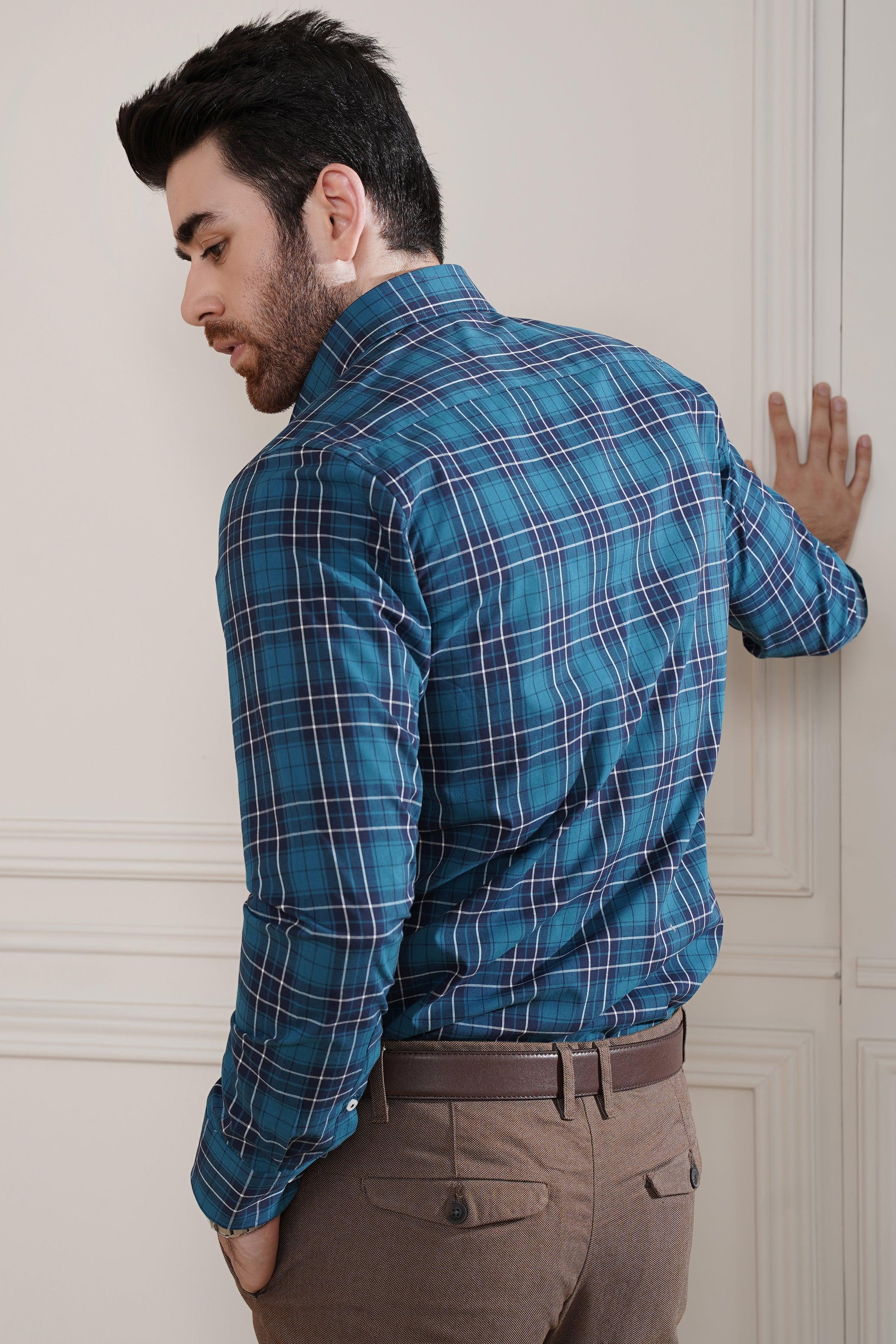 SEMI FORMAL SHIRT PACIFIC BLUE at Charcoal Clothing