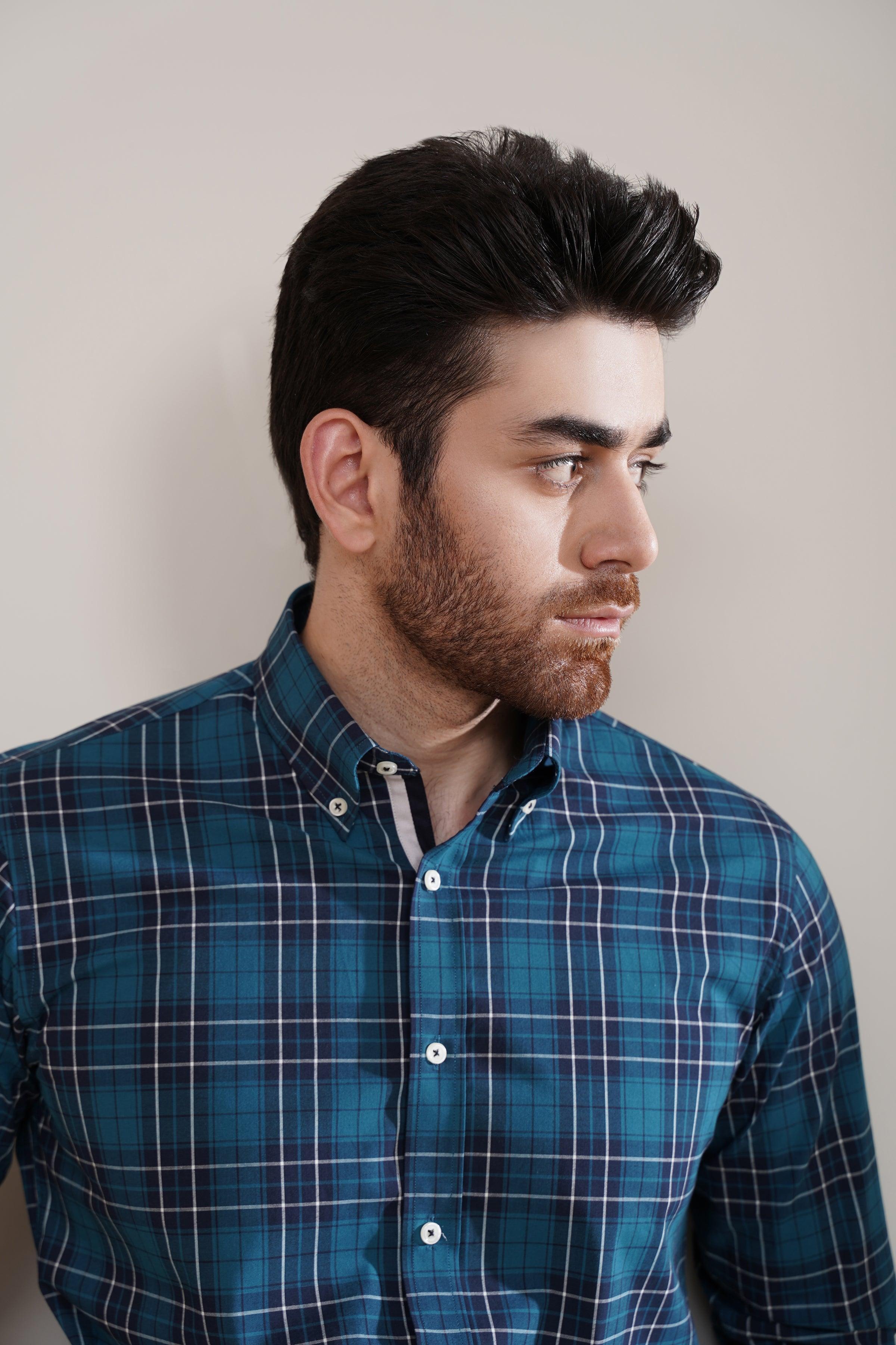 SEMI FORMAL SHIRT PACIFIC BLUE at Charcoal Clothing