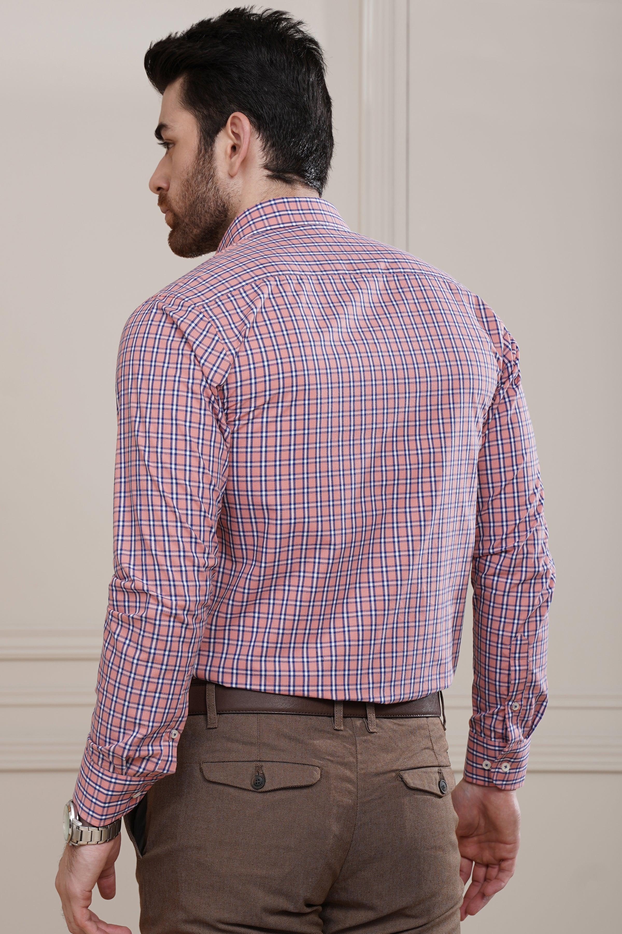SEMI FORMAL SHIRT PEACH BLUE at Charcoal Clothing