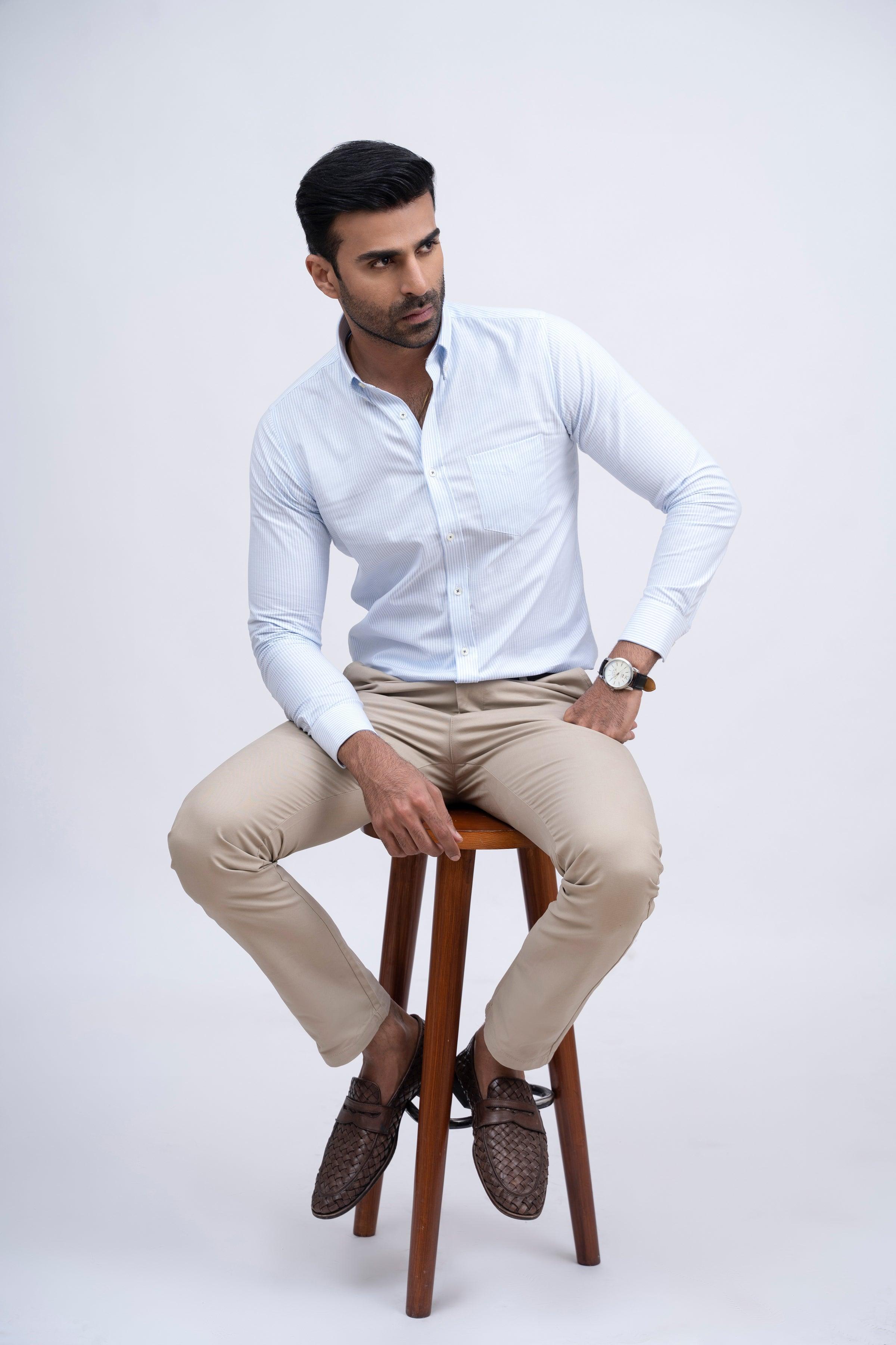 SEMI FORMAL SHIRT SKY WHITE at Charcoal Clothing