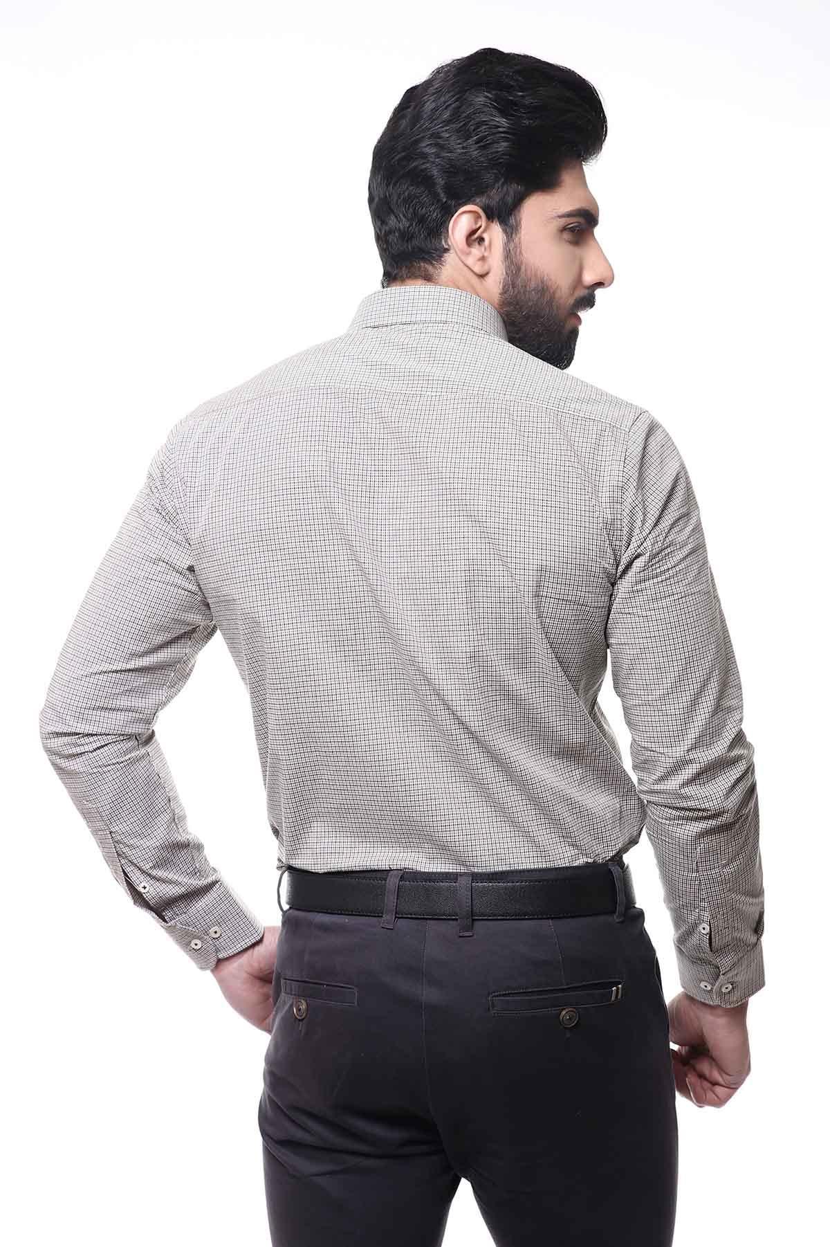 SEMI FORMAL SHIRTS BUTTON DOWN FULL SLEEVE BLACK GREEN at Charcoal Clothing