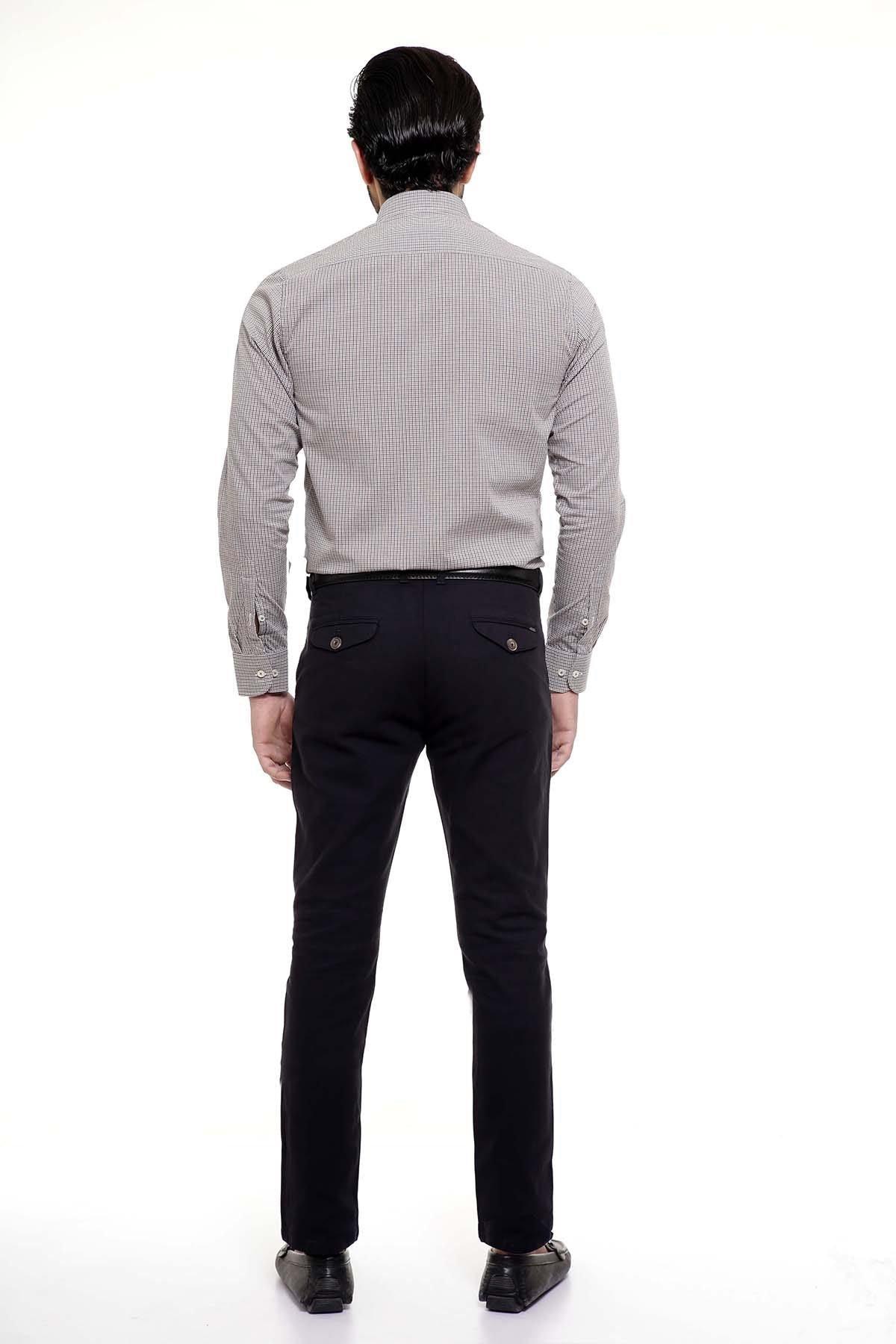 SEMI FORMAL SHIRTS BUTTON DOWN FULL SLEEVE BLACK KHAKI at Charcoal Clothing
