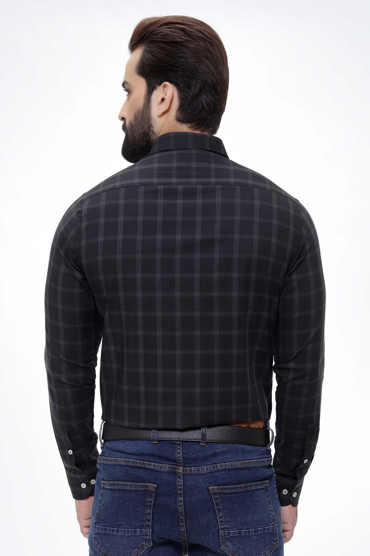 SEMI FORMAL SHIRTS BUTTON DOWN FULL SLEEVE BLACK at Charcoal Clothing