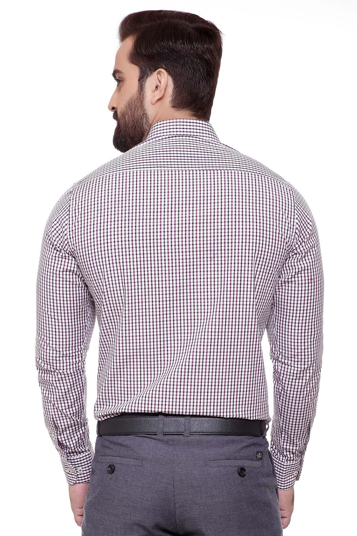 SEMI FORMAL SHIRTS BUTTON DOWN FULL SLEEVE MAHROON BLACK at Charcoal Clothing